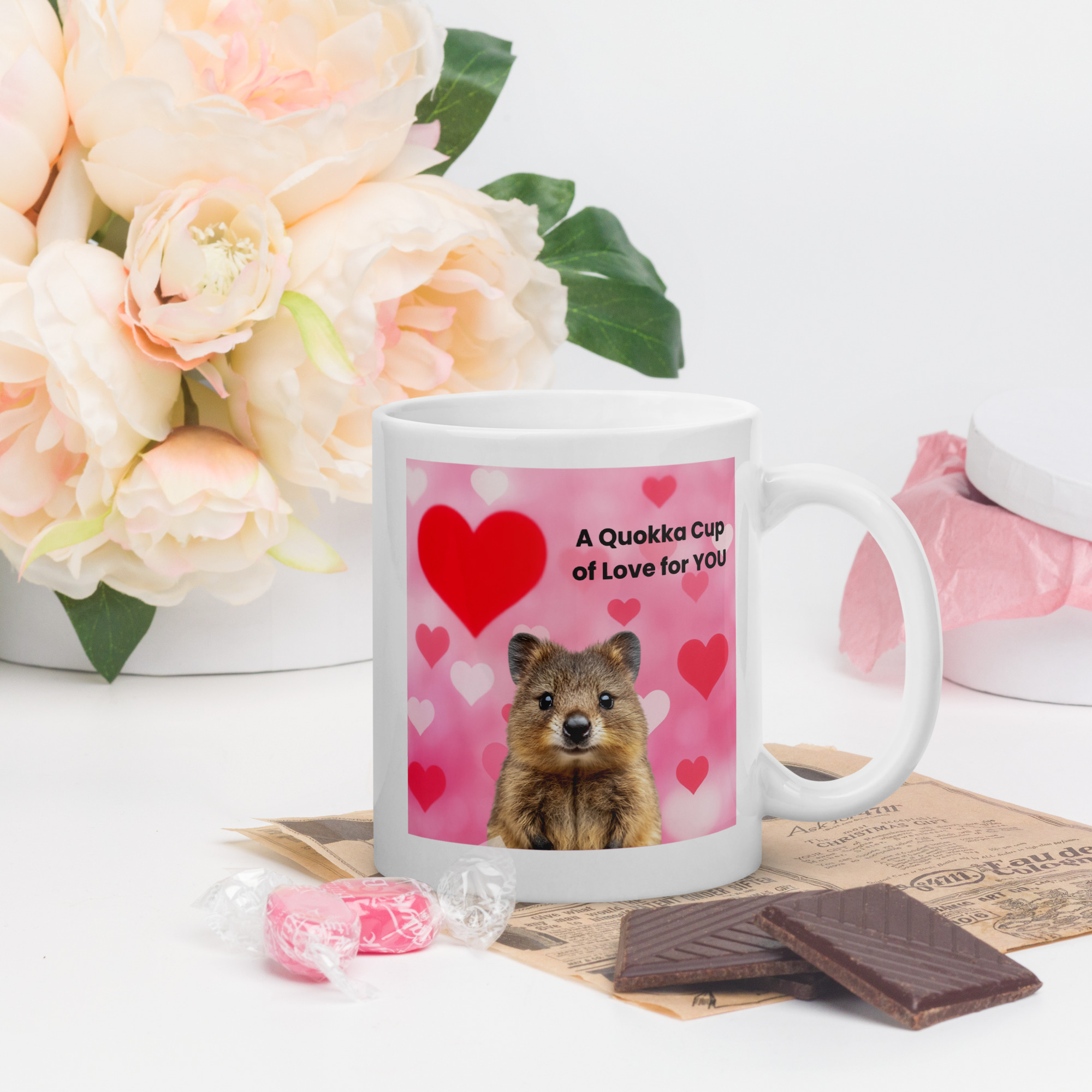 Valentine's Day Mug Super Cute Quokka with Romantic Message on each Side