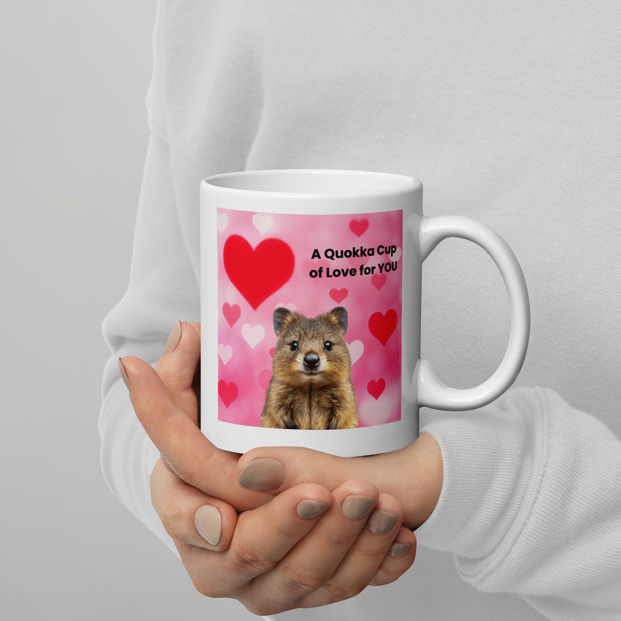 Valentine's Day Mug Super Cute Quokka with Romantic Message on each Side