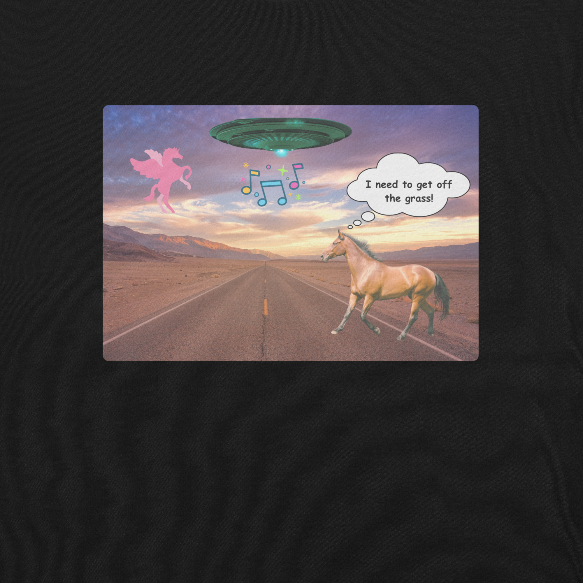 Funny Horse sees UFO 