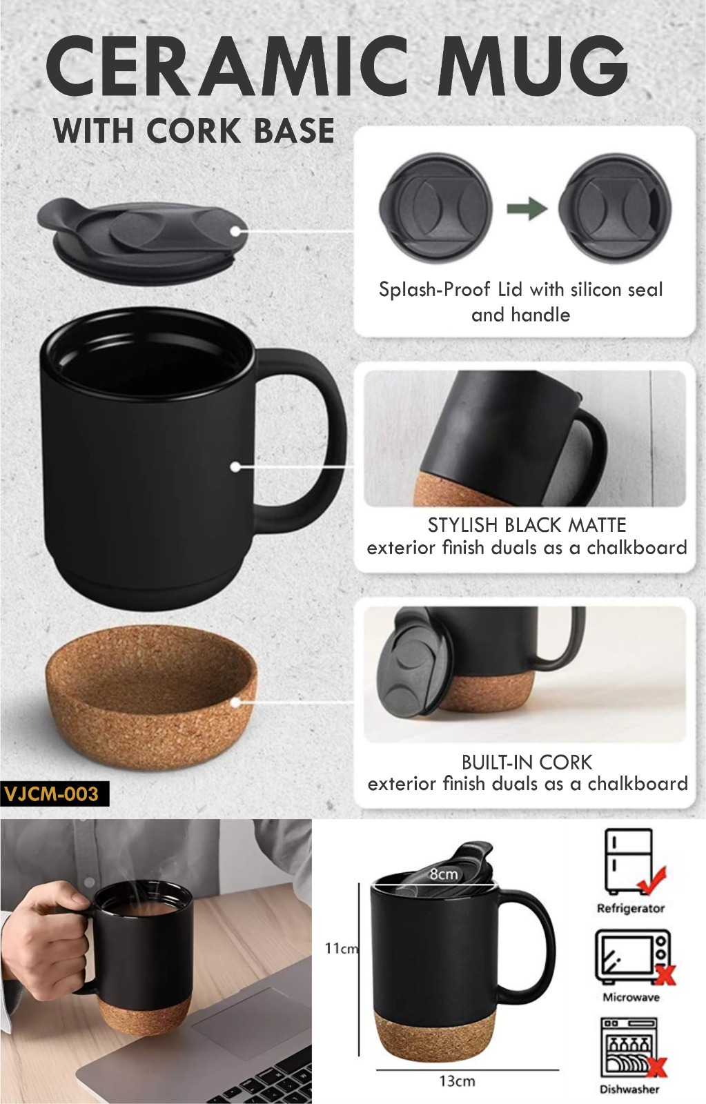 Ceramic Mug with Cork Base