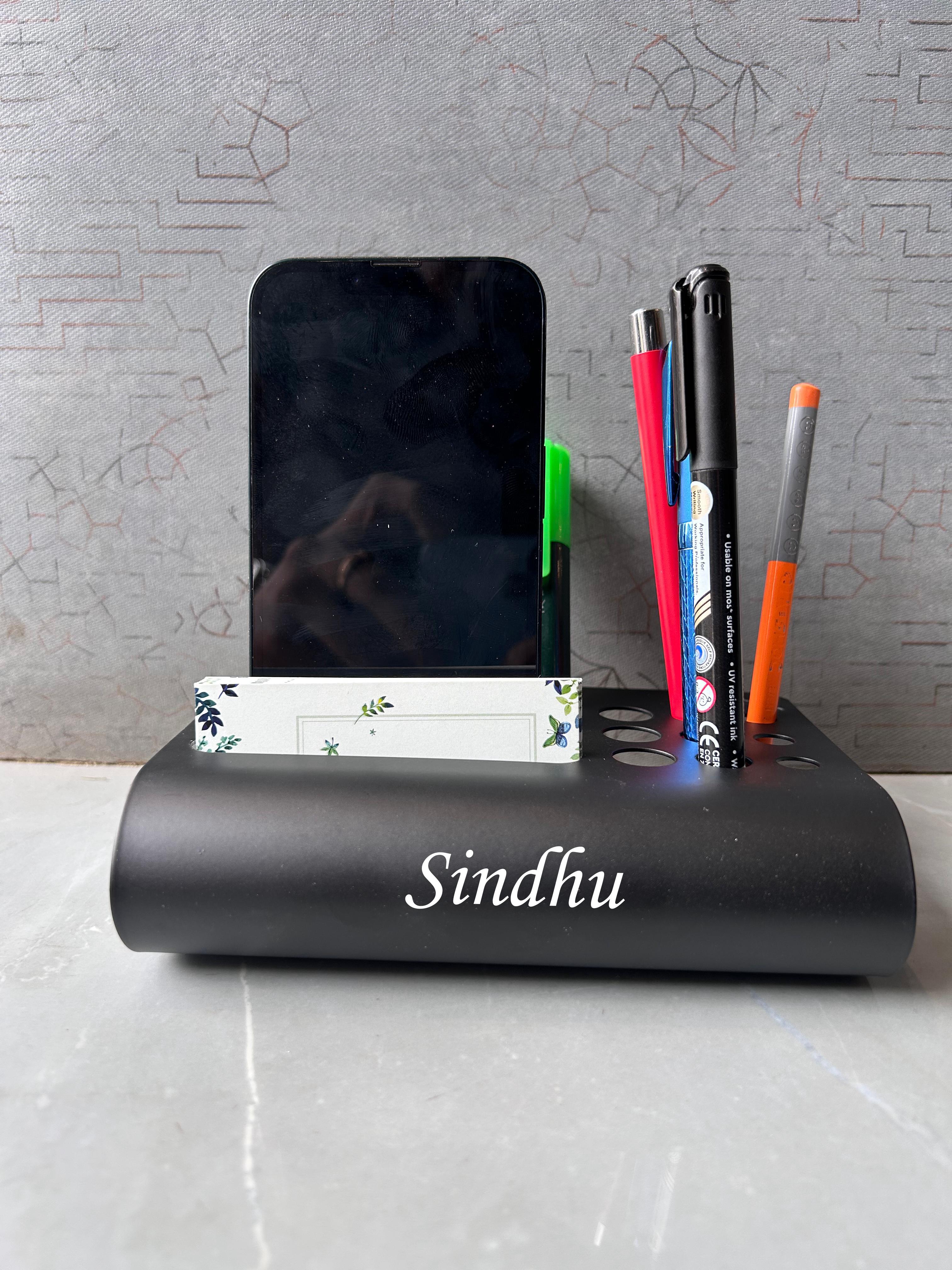 Stailess steel Personalized Desk Organizer With Brand or Name print