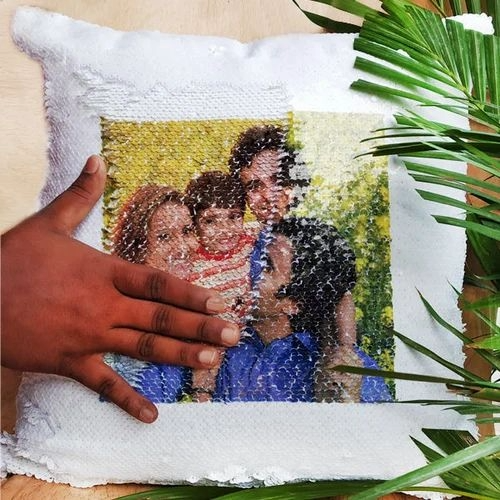 Personalized Sequin Photo Cushion