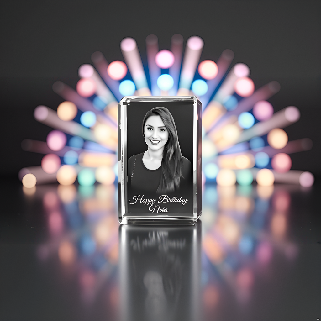 Custom Engraved Glass Photo Block