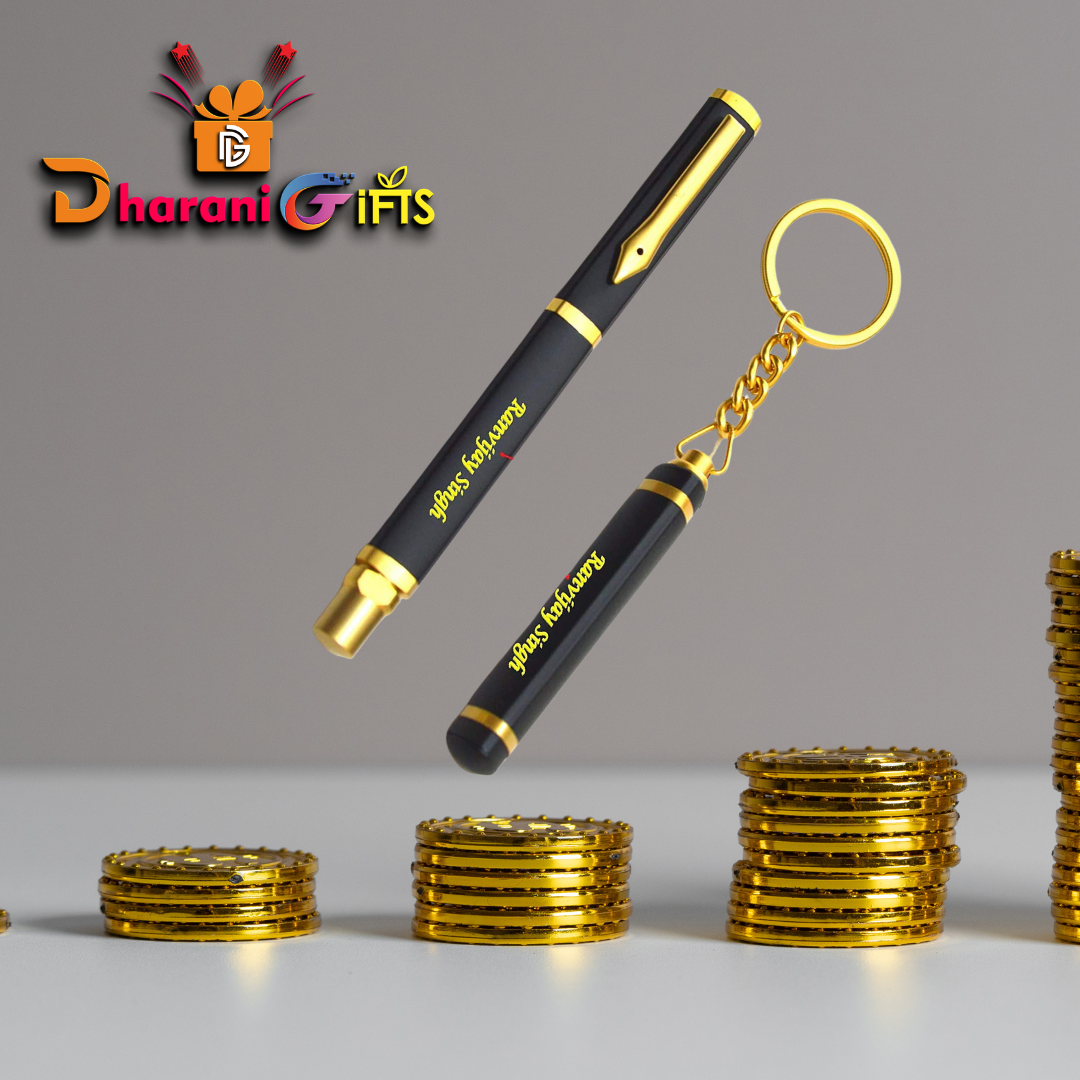 Premium Metal Pen and Keychain Gift Set With name or logo print