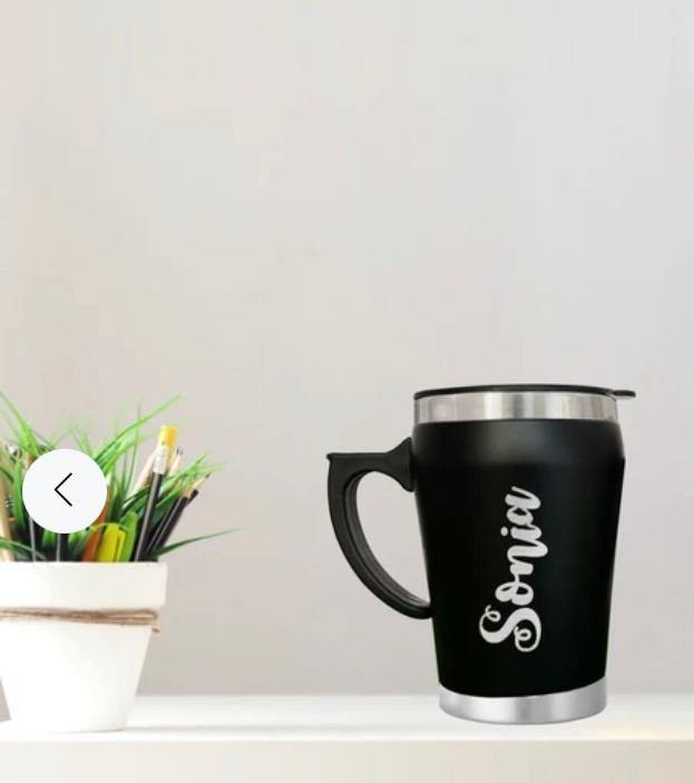 Stainless Steel Personalized Black Mug with Name