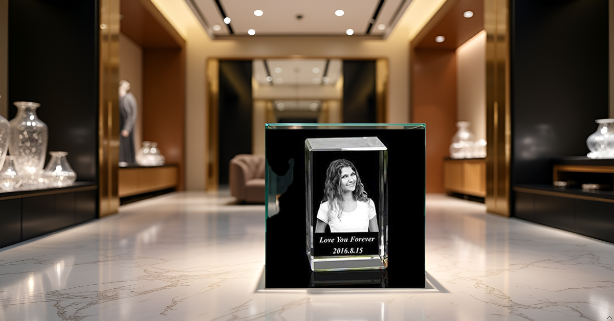 Custom Engraved Glass Photo Block