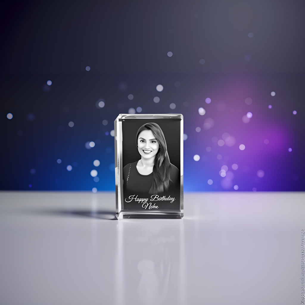 Custom Engraved Glass Photo Block