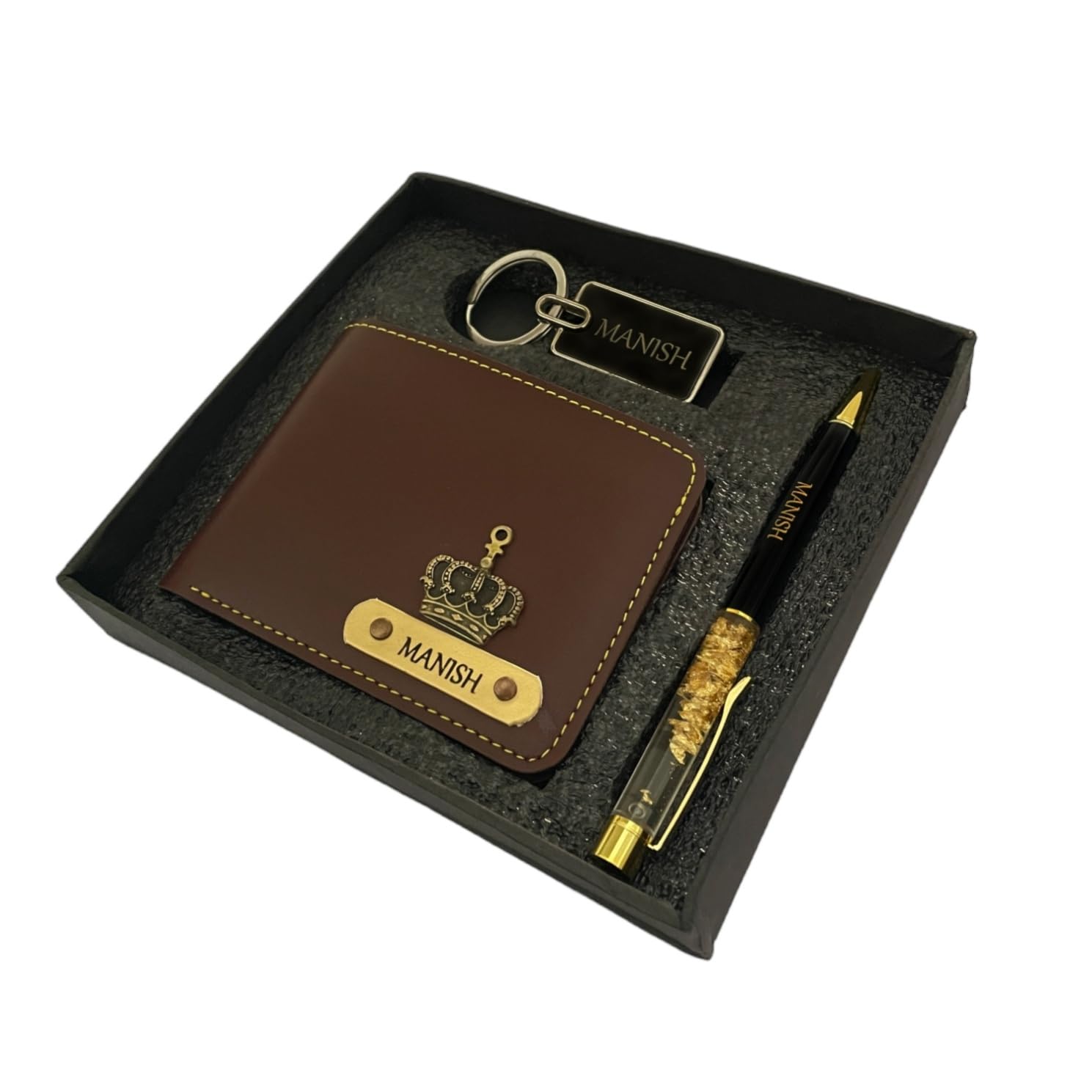 Personalized Leather Wallet Gift Set