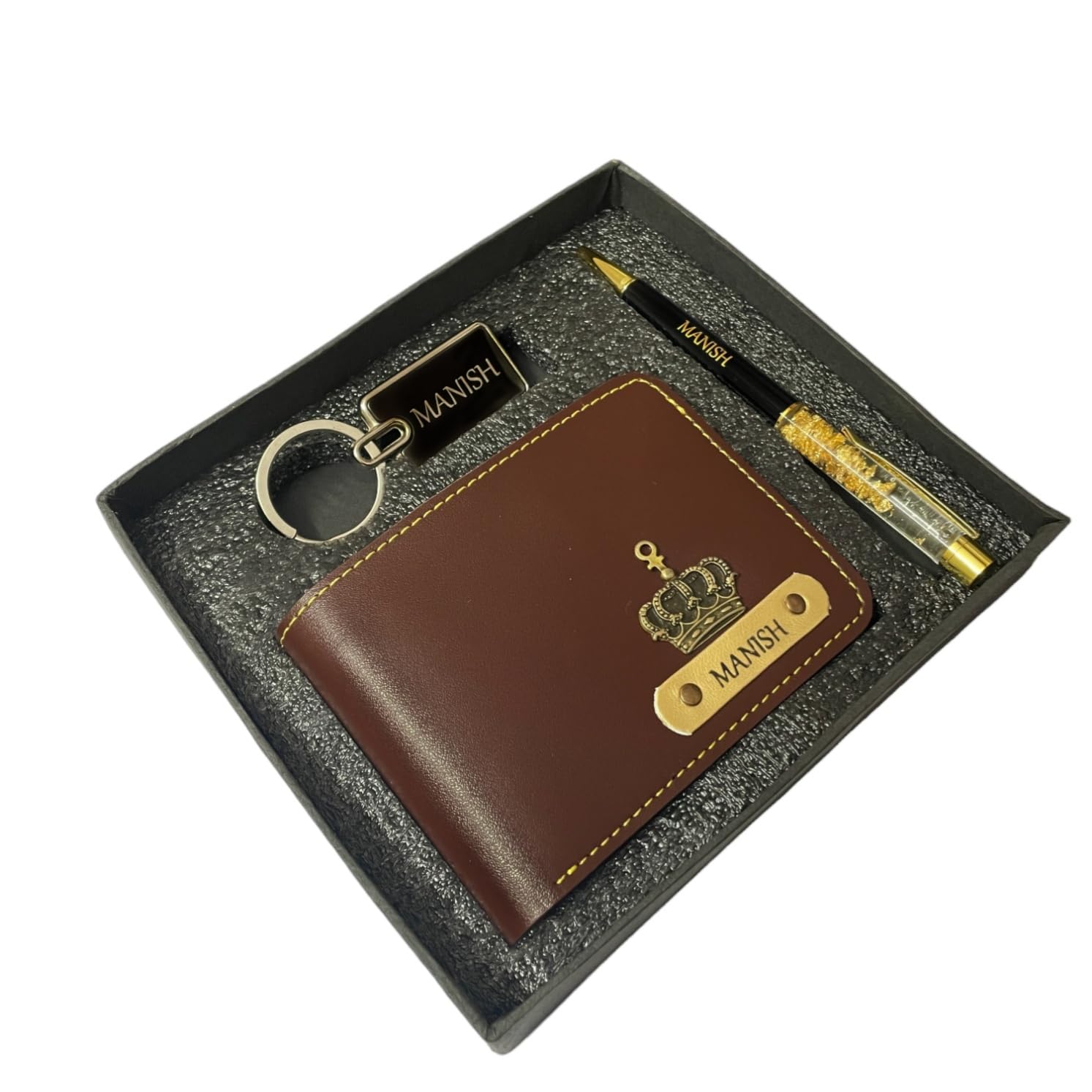 Personalized Leather Wallet Gift Set