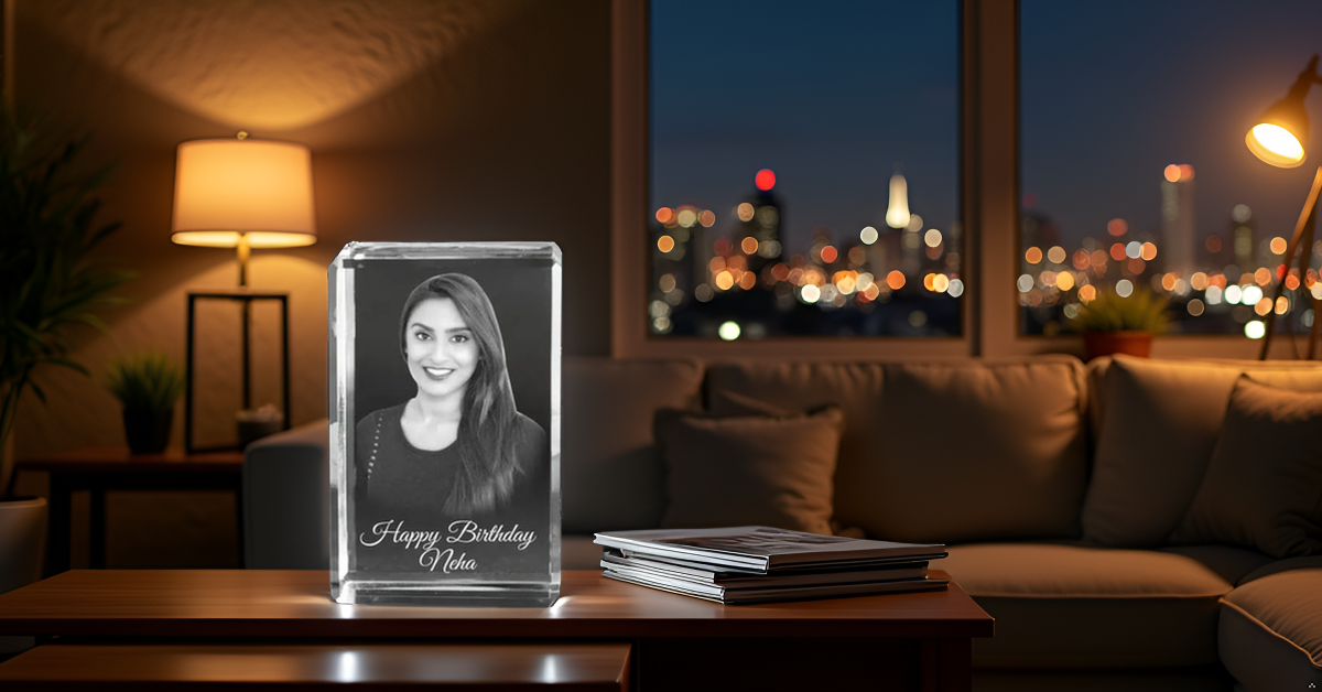 Custom Engraved Glass Photo Block