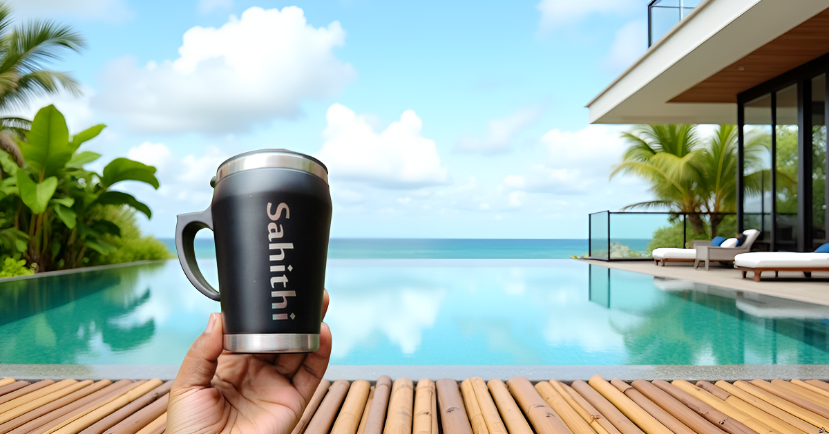 Stainless Steel Personalized Black Mug with Name