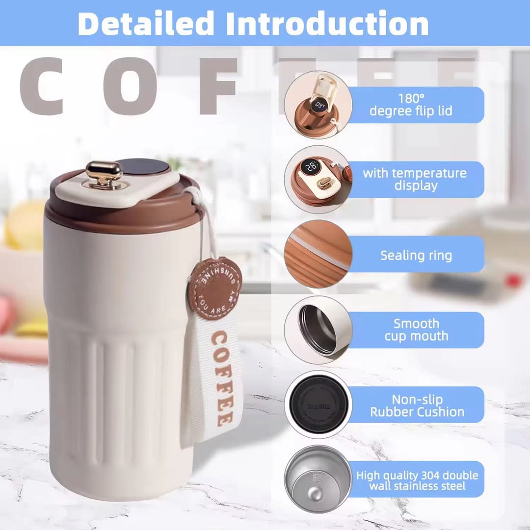 Metal Leakproof Thermos Bottle Hot and Cold with Temparature Dispaly
