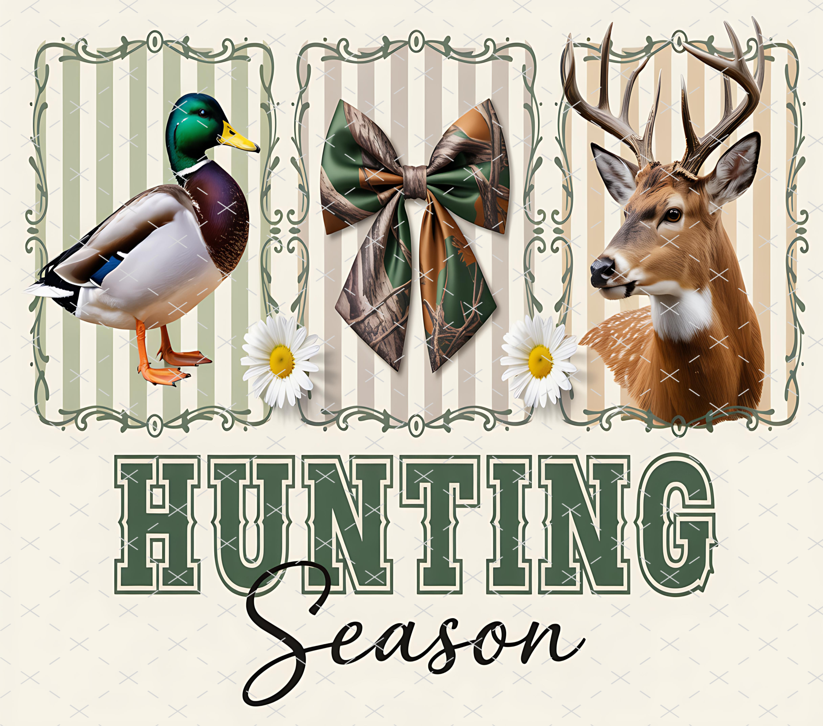 Hunting Season Tumbler Wrap: Deer, Duck, and Camo Bow Country Design tumbler wrap 20oz PNG