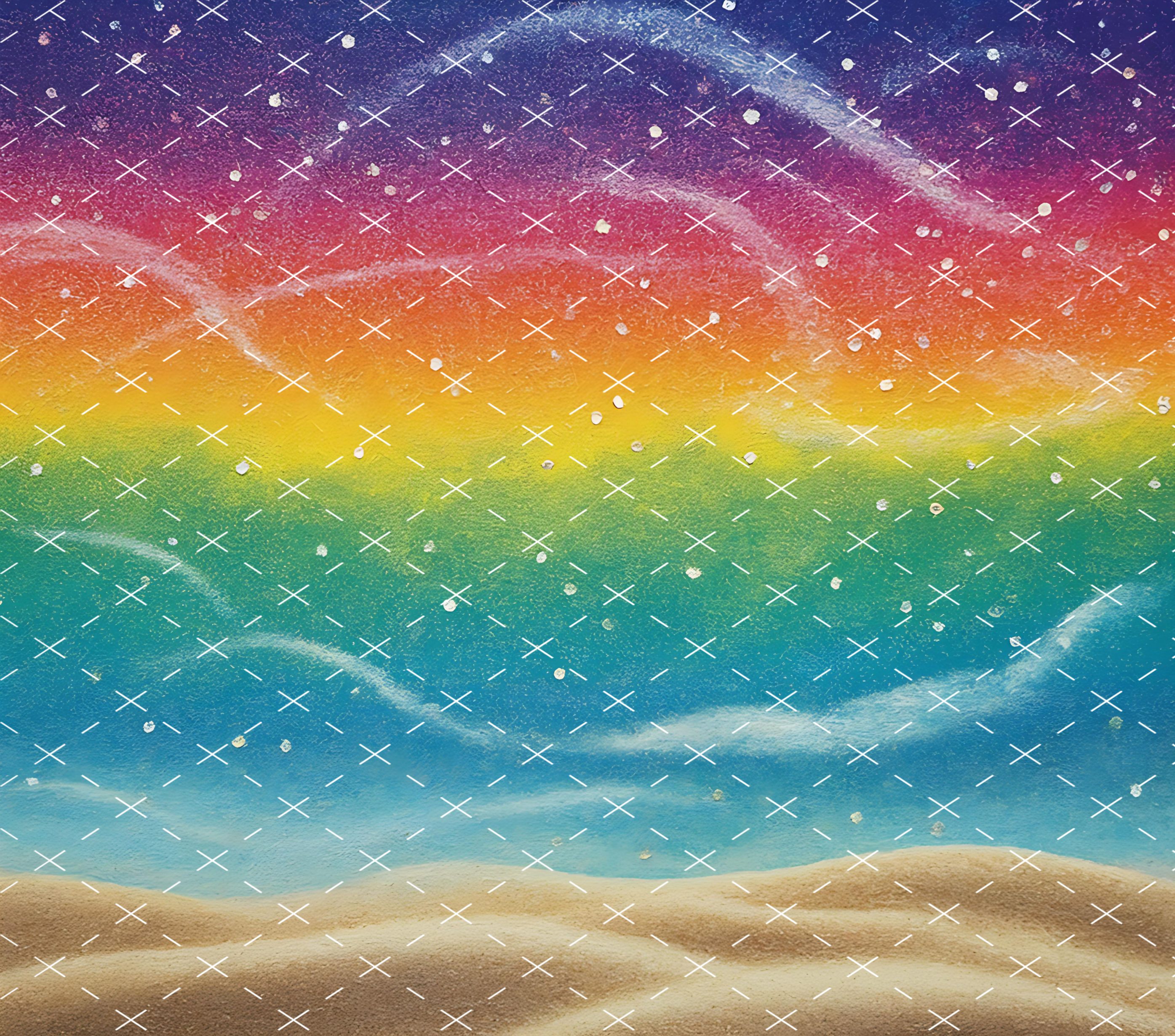 Rainbow Desert Night Sky Aesthetic tumbler wrap 20oz PNG