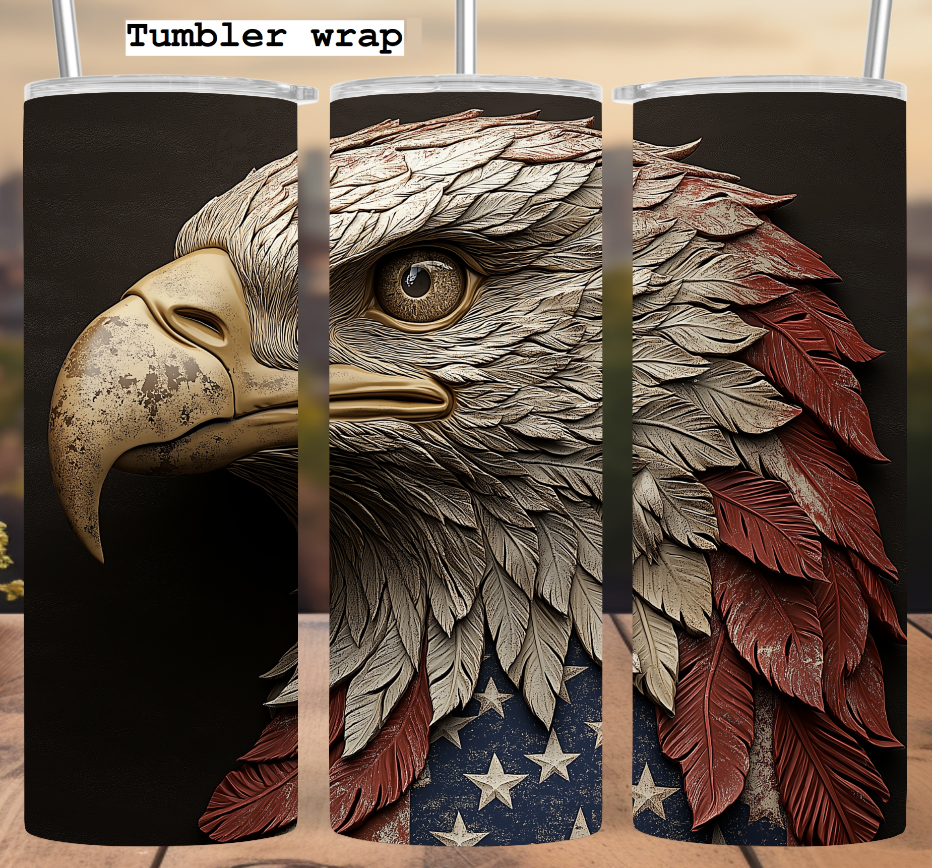 American Eagle Tumbler Wrap 20oz PNG