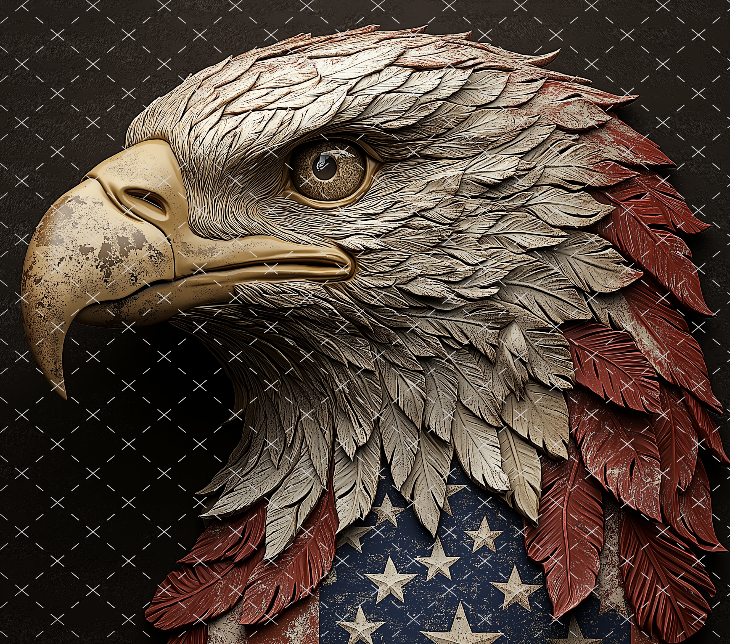 American Eagle Tumbler Wrap 20oz PNG