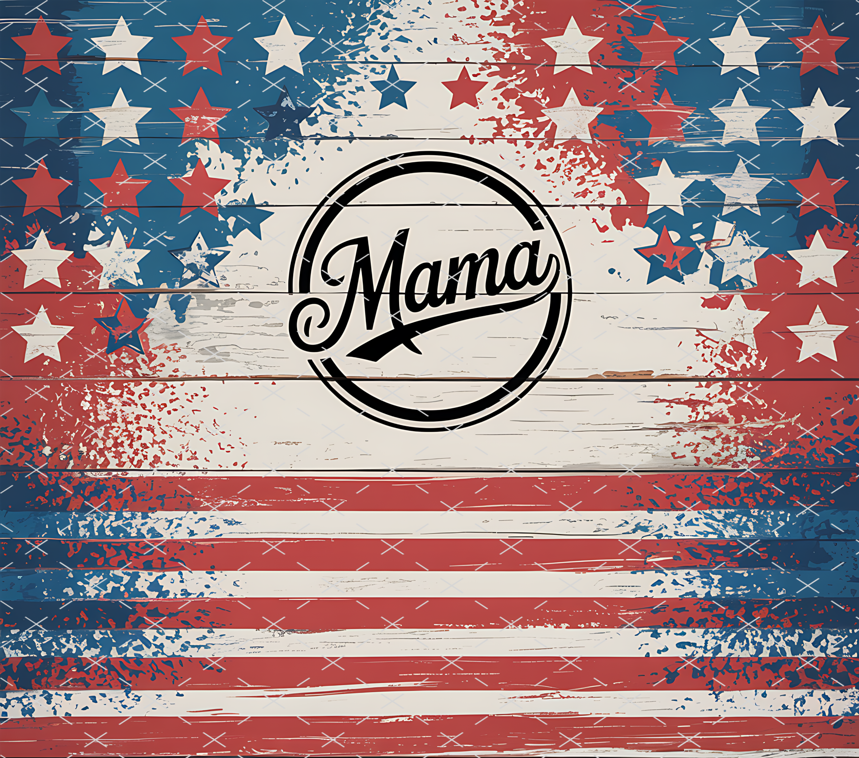 Mama Patriotic Stars Stripes Design tumbler wrap 20oz PNG