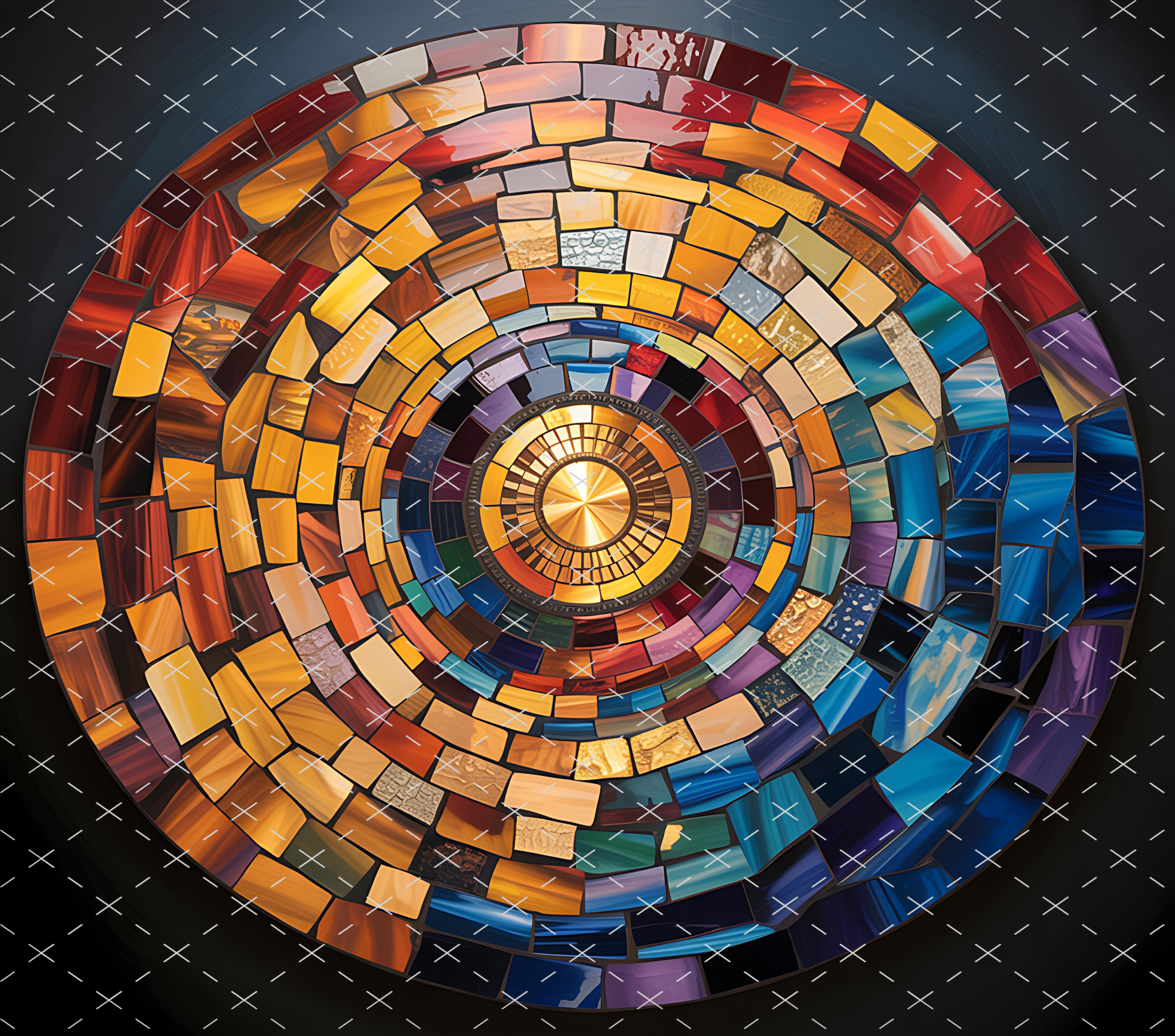 Stained Glass Mosaic Art tumbler wrap 20oz PNG