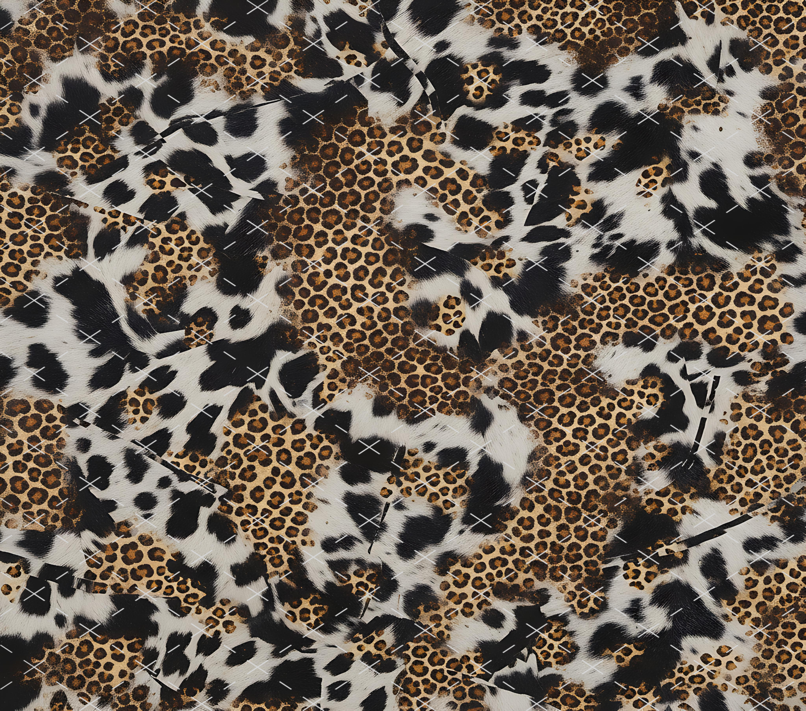 Cow Leopard Mixed Animal Print tumbler wrap 20oz PNG