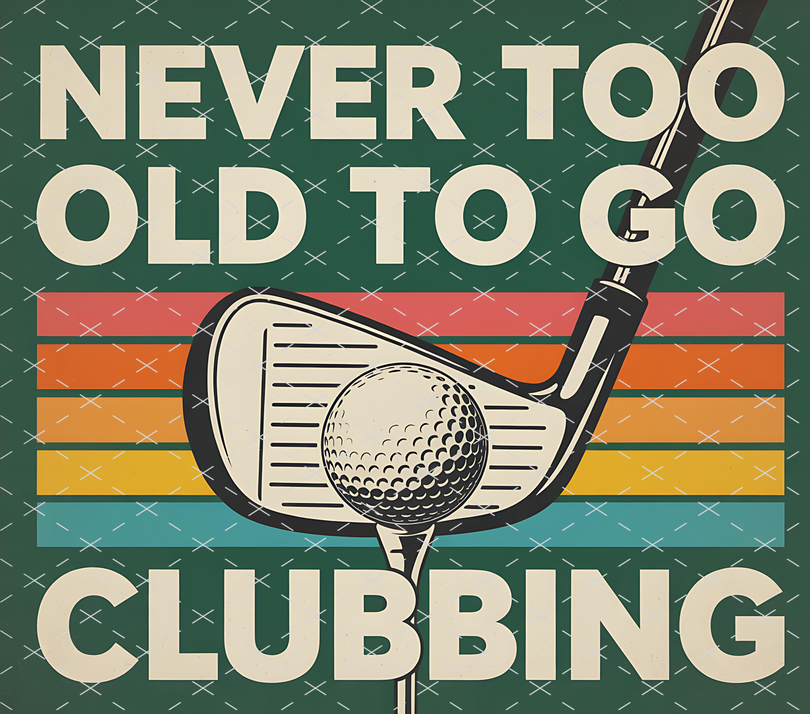 Funny Golf Dad Retro Clubbing tumbler wrap 20oz PNG