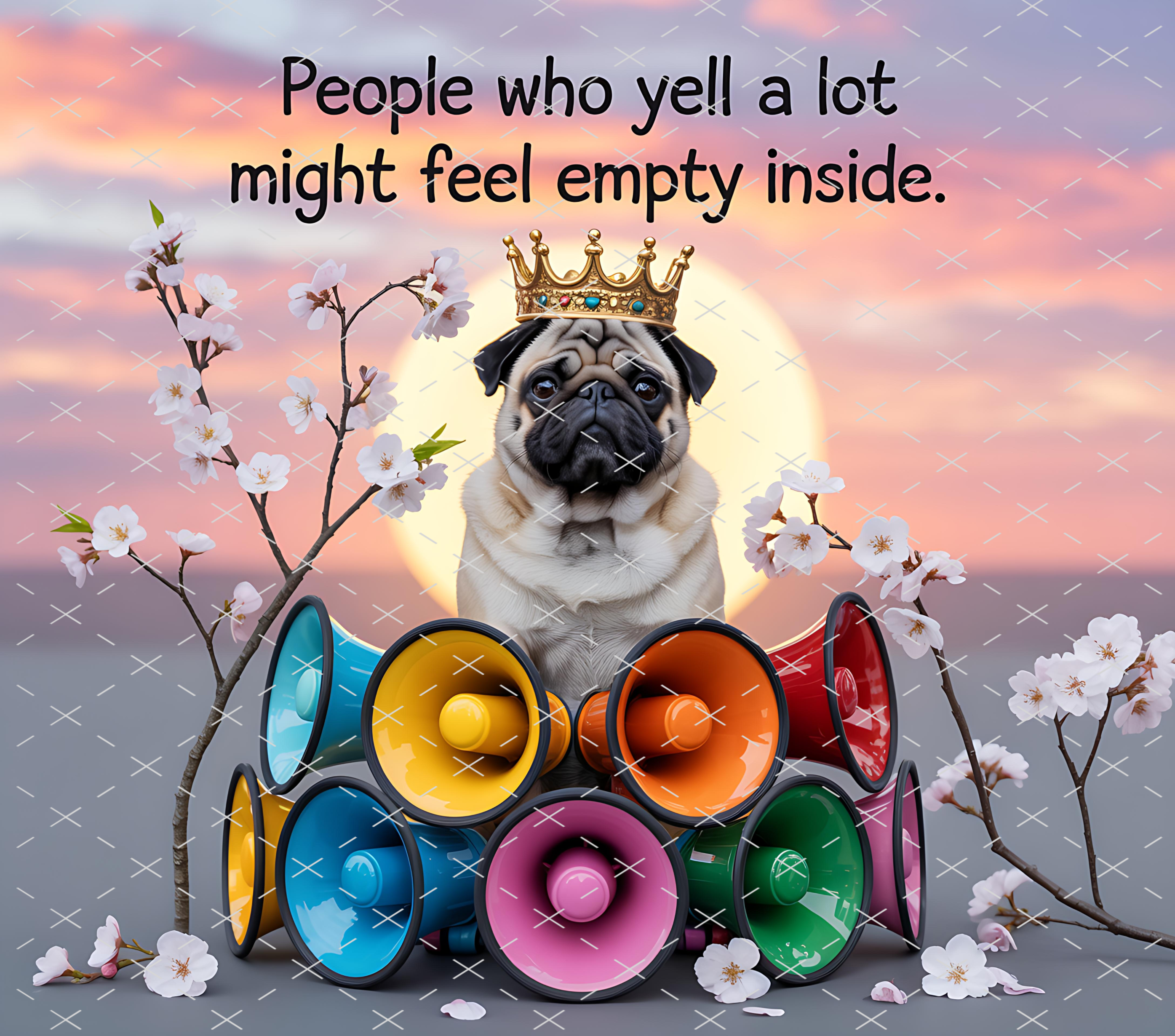 Pug Crown Funny Quote tumbler wrap 20oz PNG