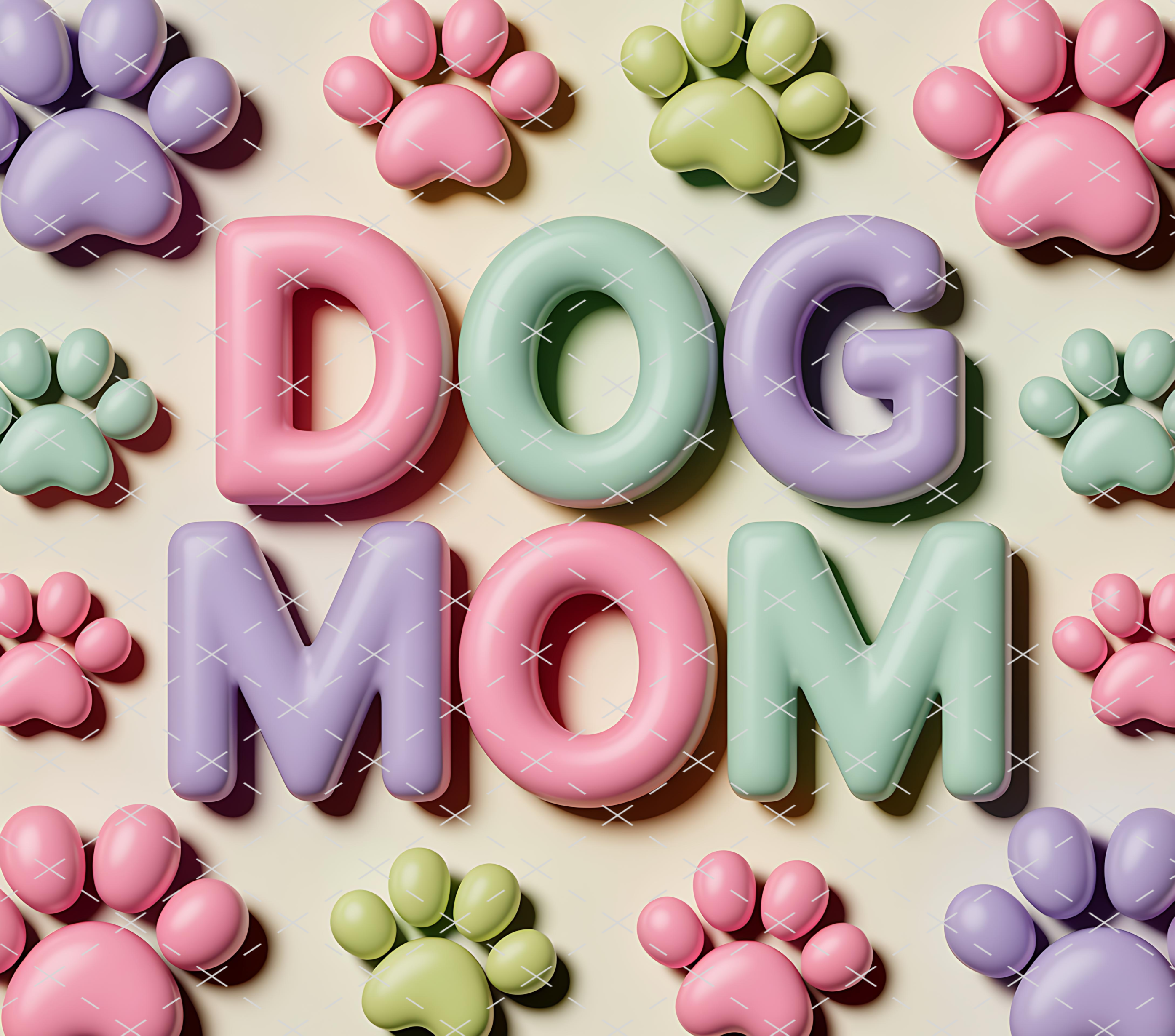 Dog Mom Pastel Paw Print tumbler wrap 20oz PNG