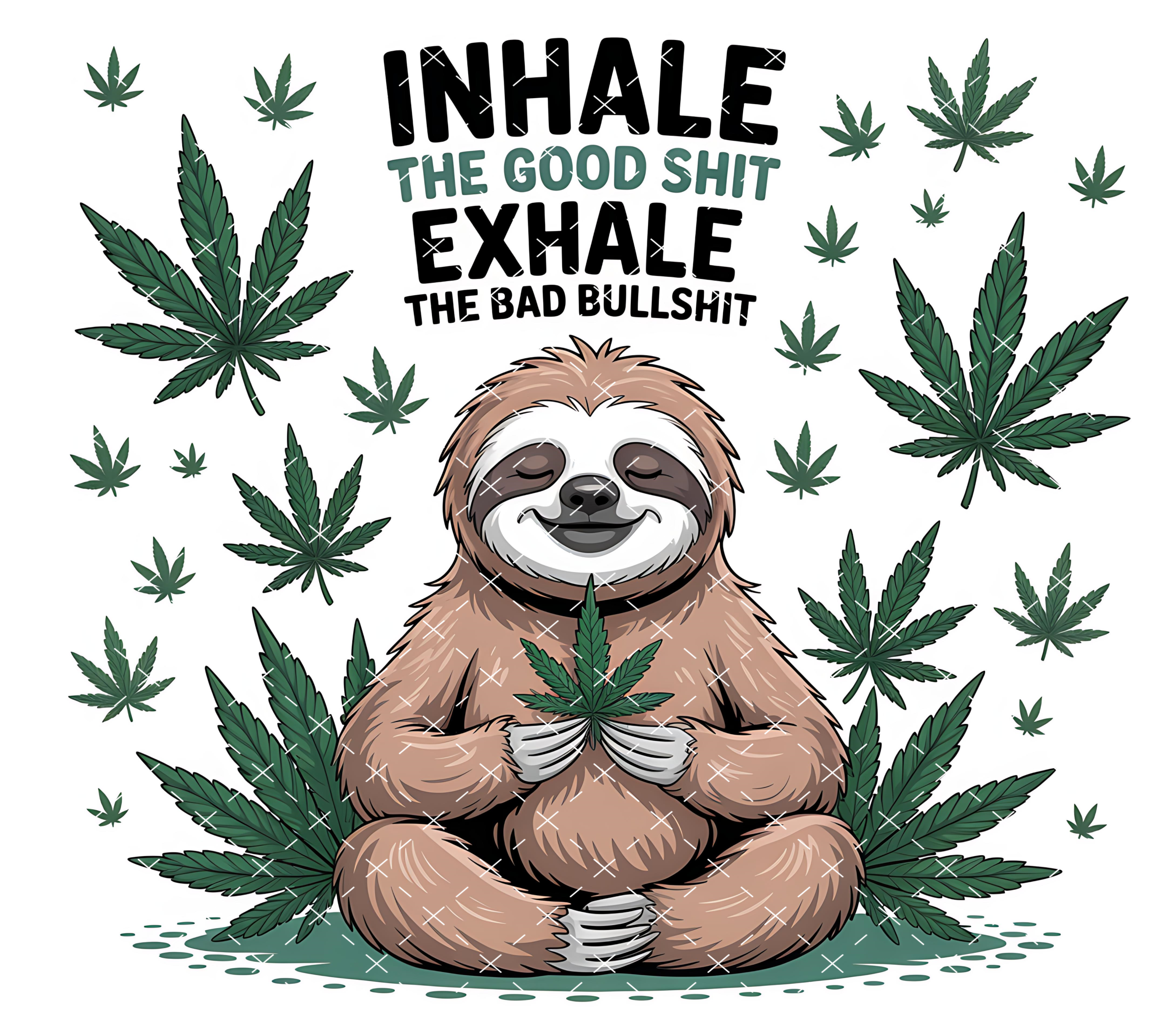 Weed Sloth Tumbler Wrap 20oz PNG