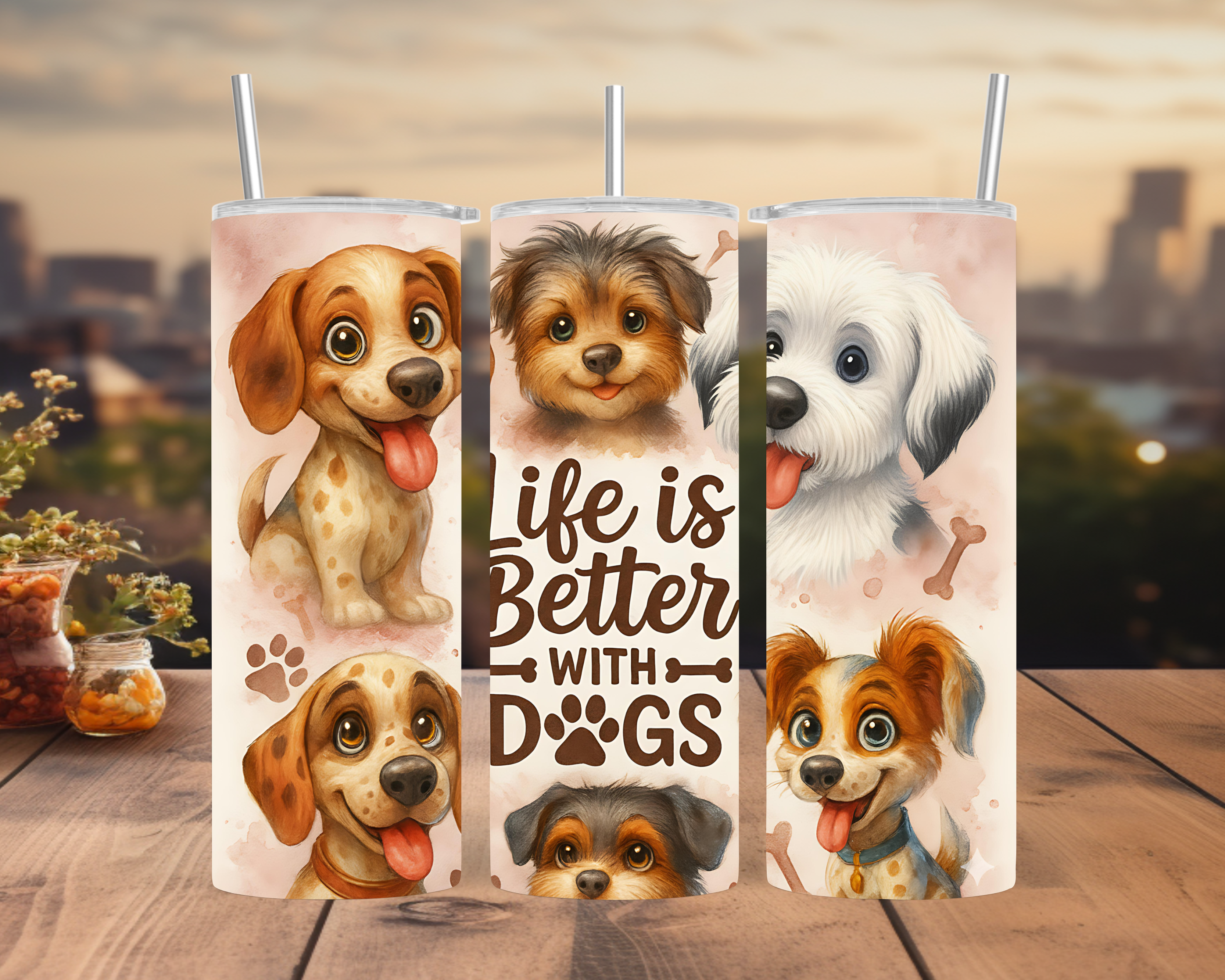 Dog Lover Tumbler Wrap: Cute Puppy Quote Design 20oz PNG (Digital Download)