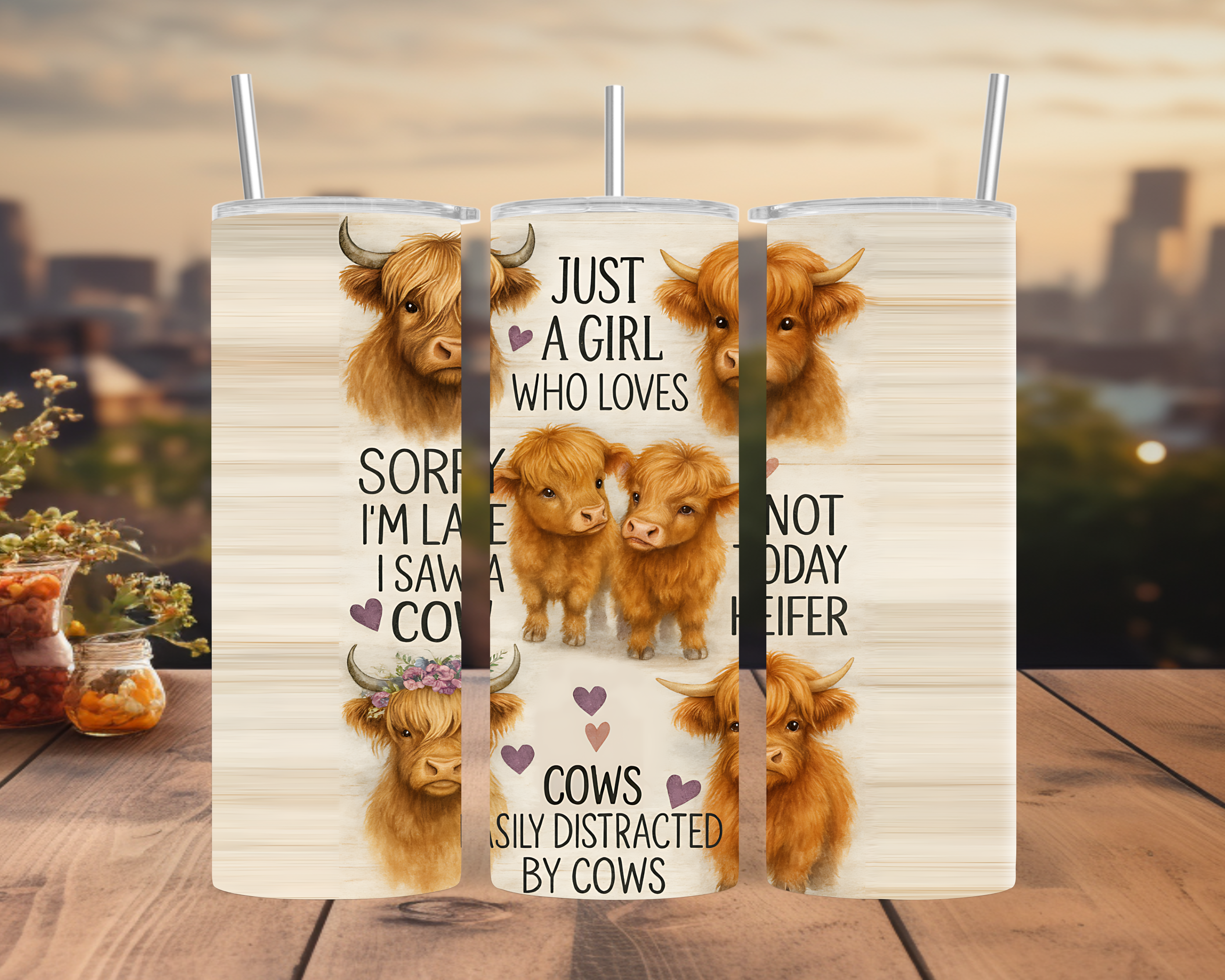 Highland Cow Tumbler Wrap: Funny Farm Quote Design 20oz PNG (Digital Download)