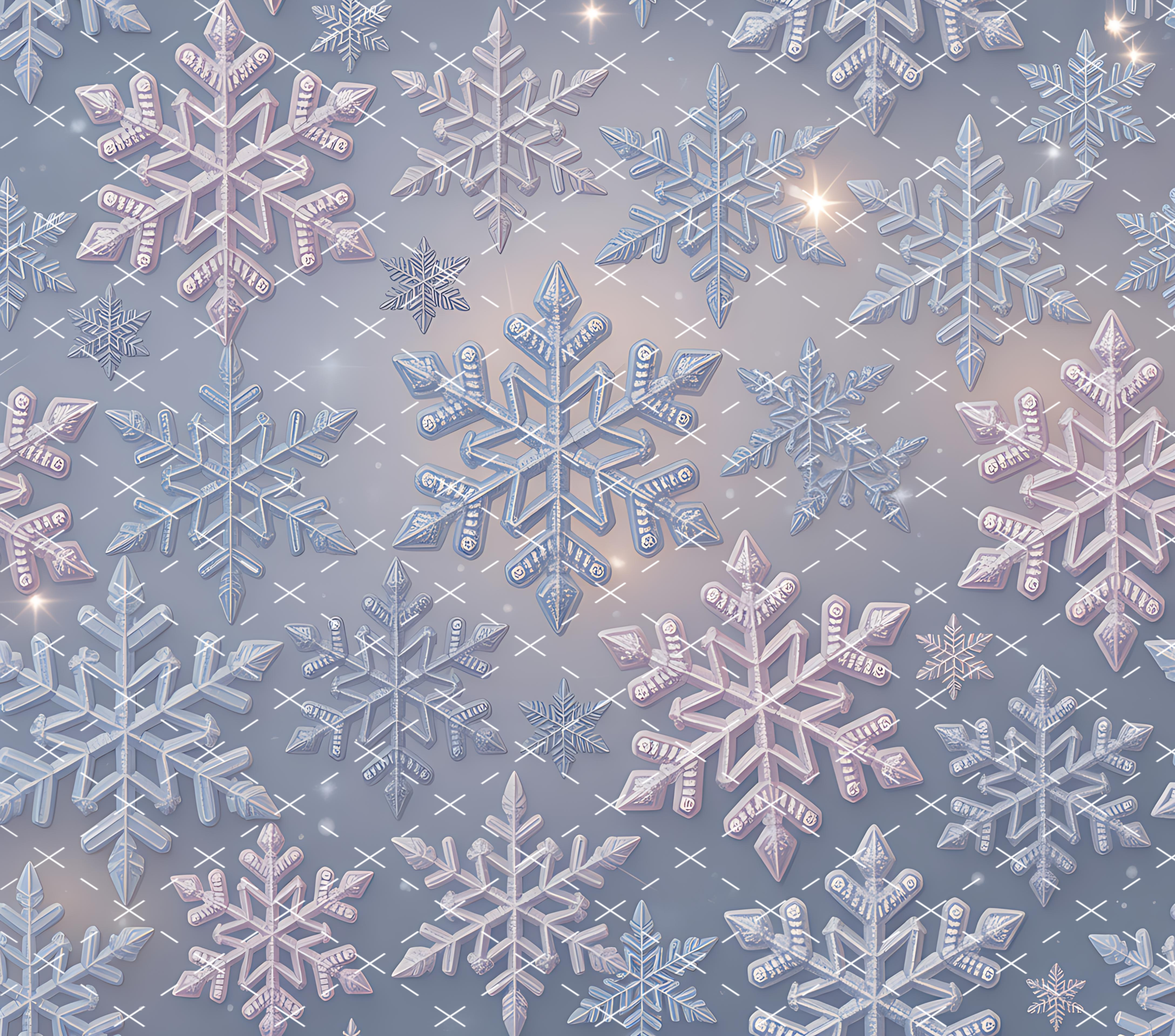 christmas pastel snowflake shimmer winter tumbler wrap 20oz