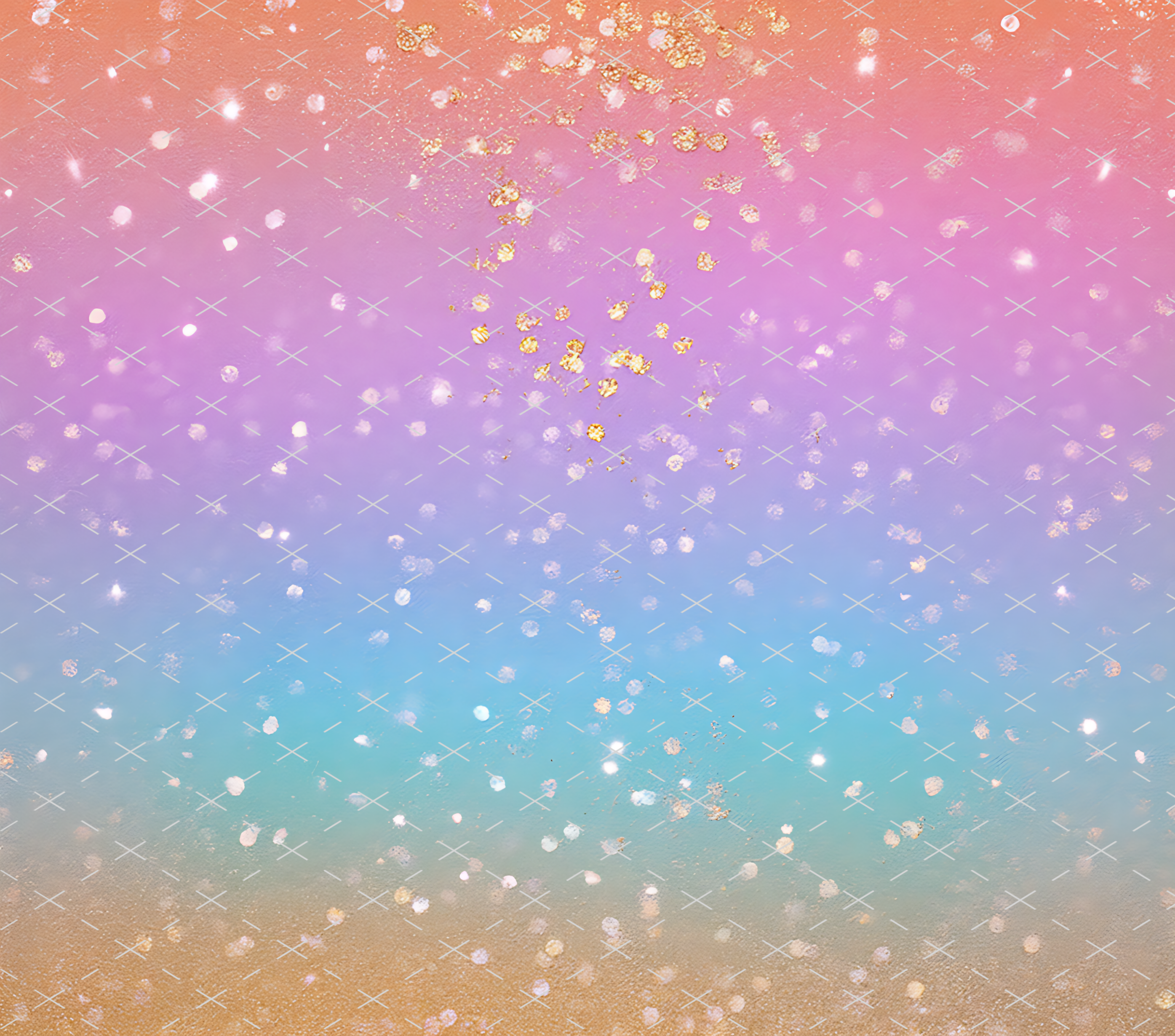 Pastel Rainbow Gold Glitter Sparkle tumbler wrap 20oz PNG