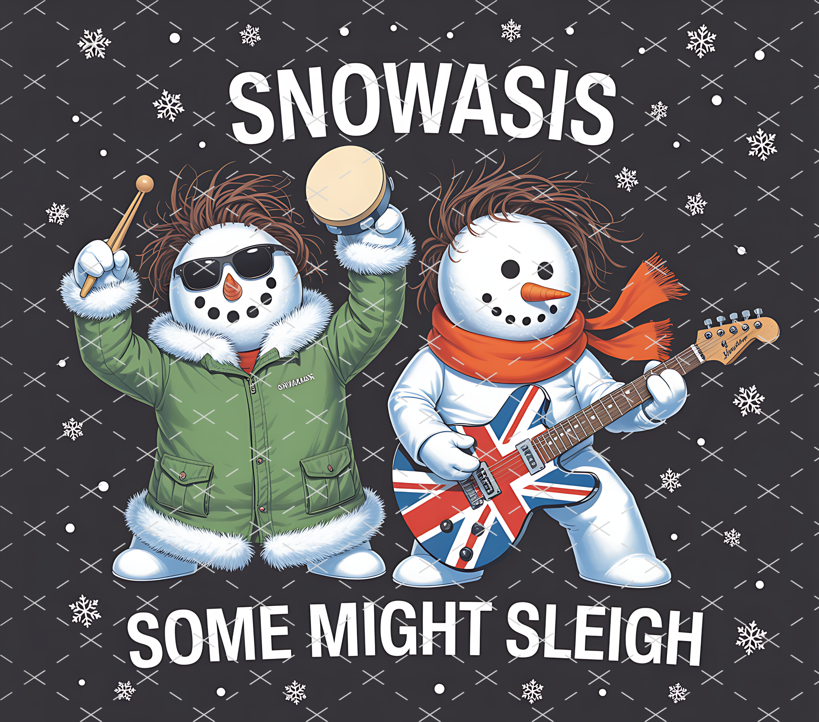 Funny Snowman Band Christmas tumbler wrap 20oz PNG