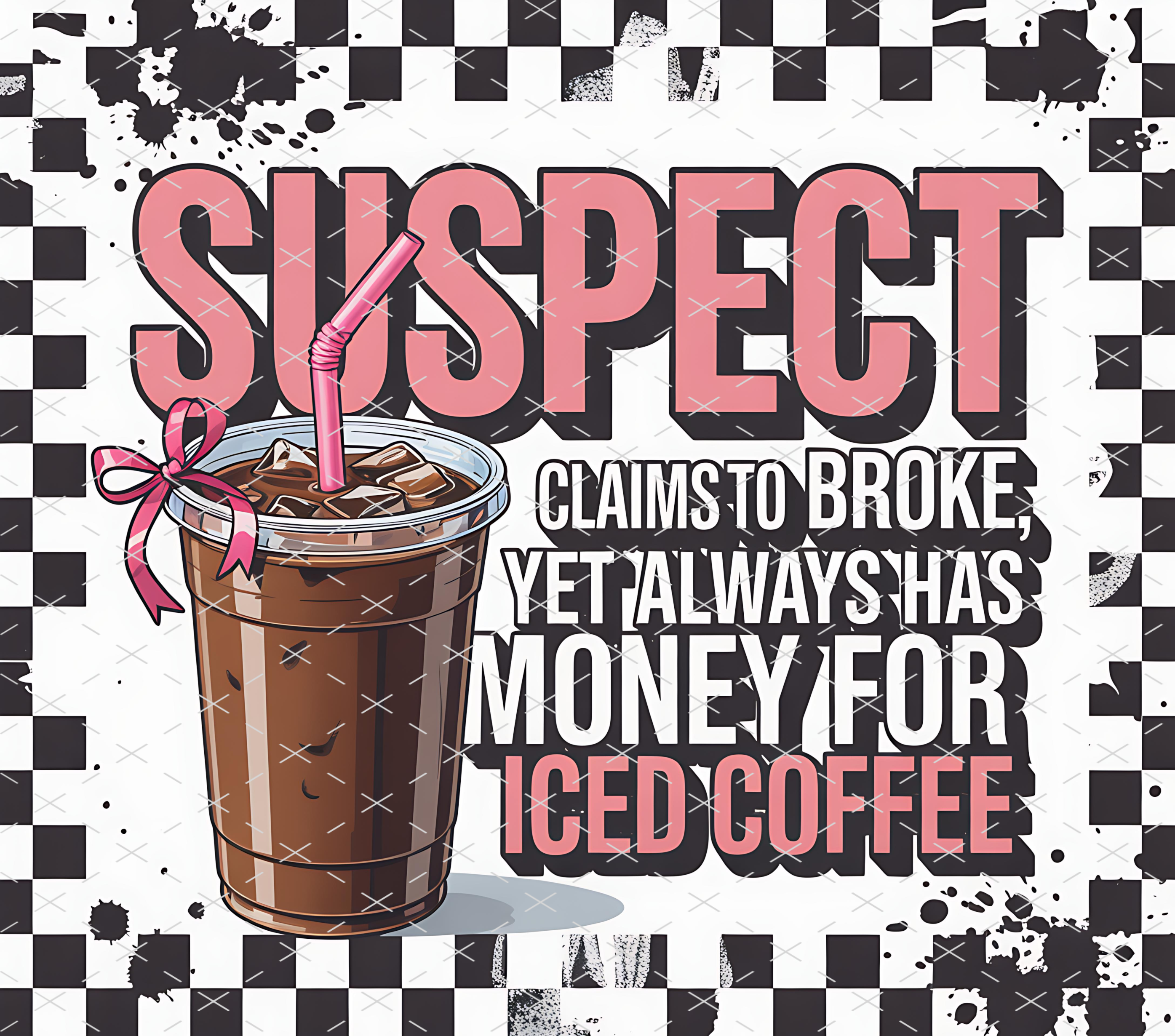 suspect iced coffee tumbler wrap 20oz PNG