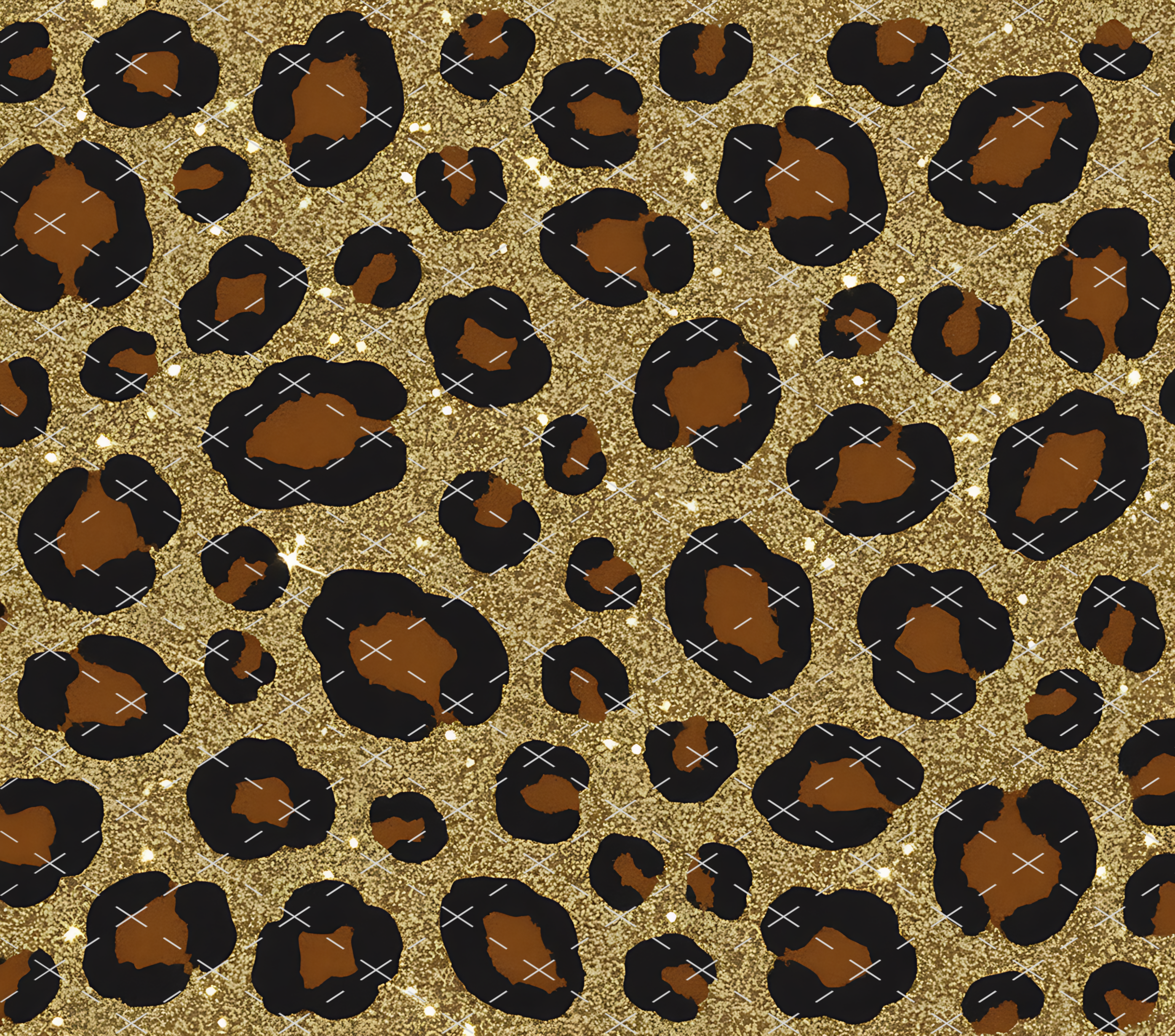 Gold Glitter Leopard Pattern tumbler wrap 20oz PNG