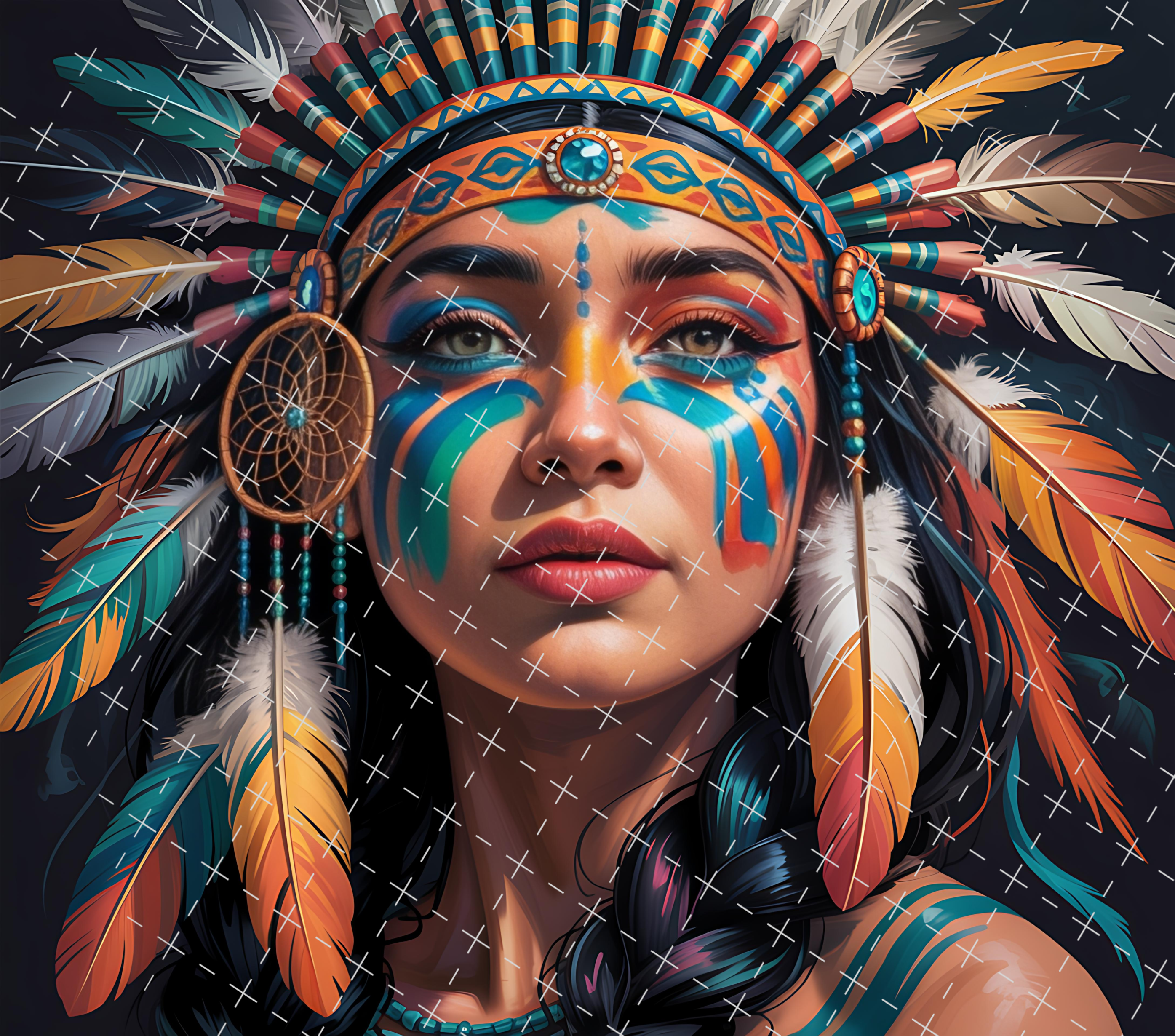 Native Inspired Feather Warrior tumbler wrap 20oz PNG