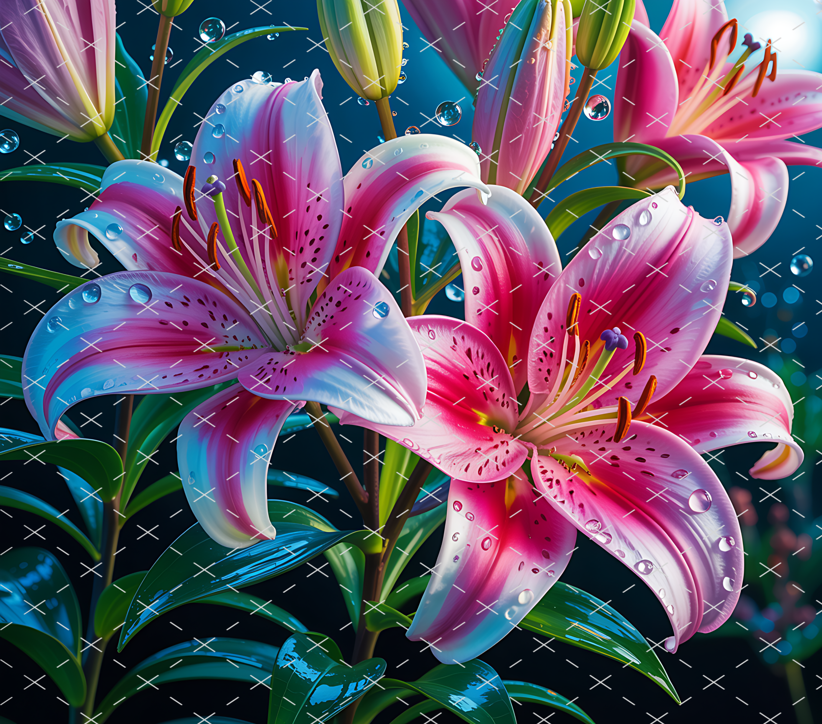 Pink Lily Flower Bloom tumbler wrap 20oz PNG