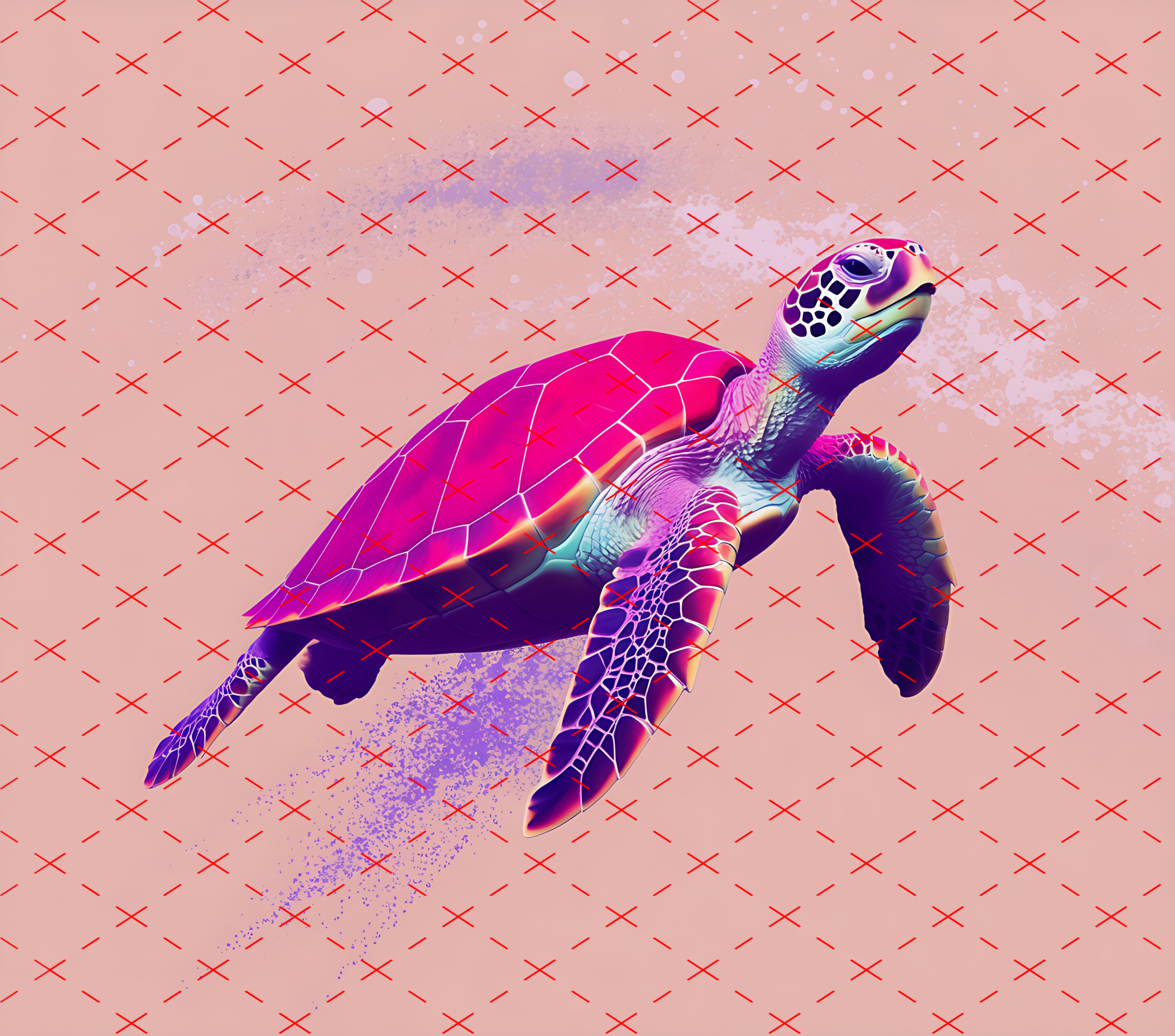 Vibrant Sea Turtle Ocean Design tumbler wrap 20oz PNG