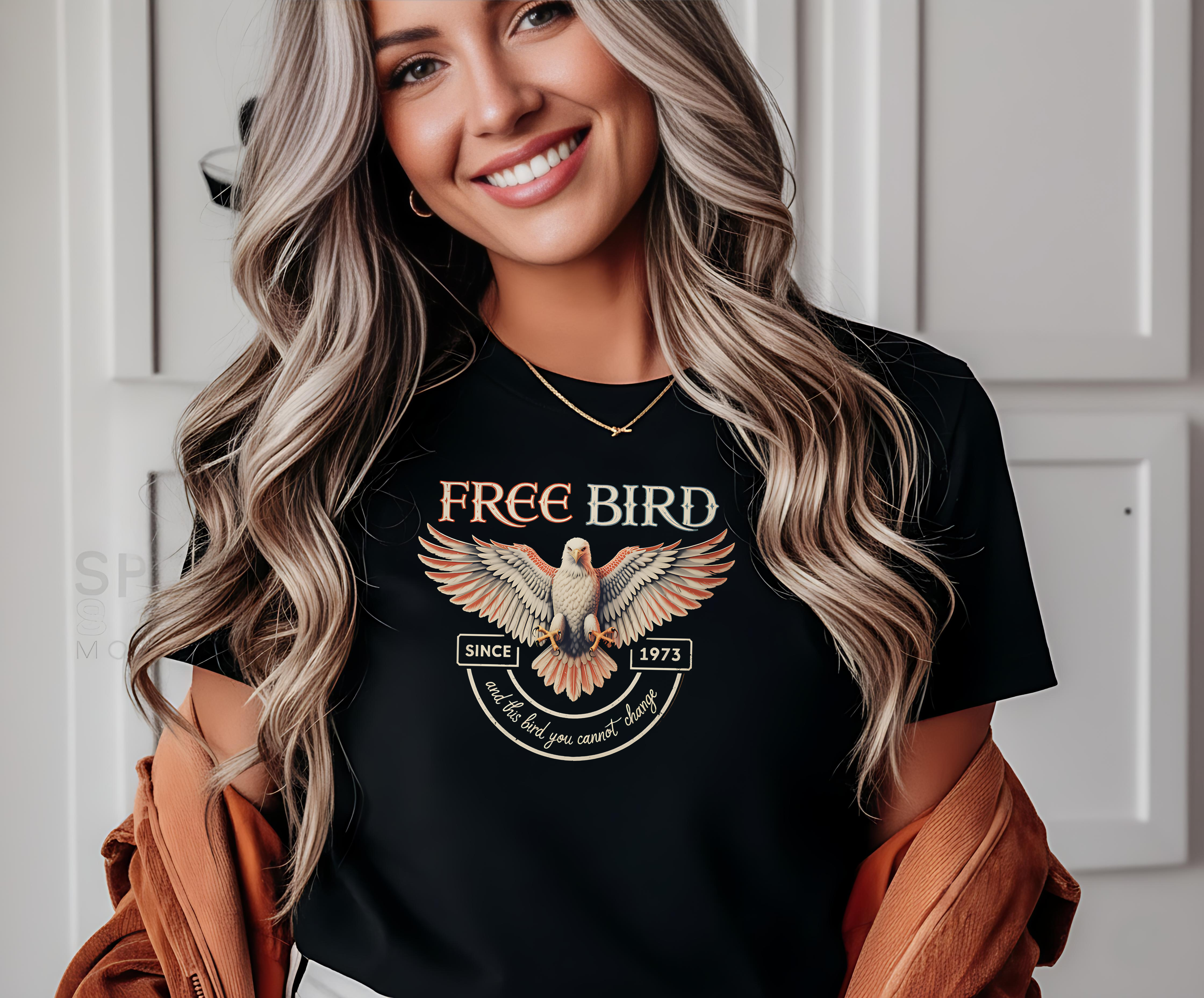 Free Bird Eagle Vintage: Retro Rock Freedom Graphic T shirt, Shirt PNG Digital Download