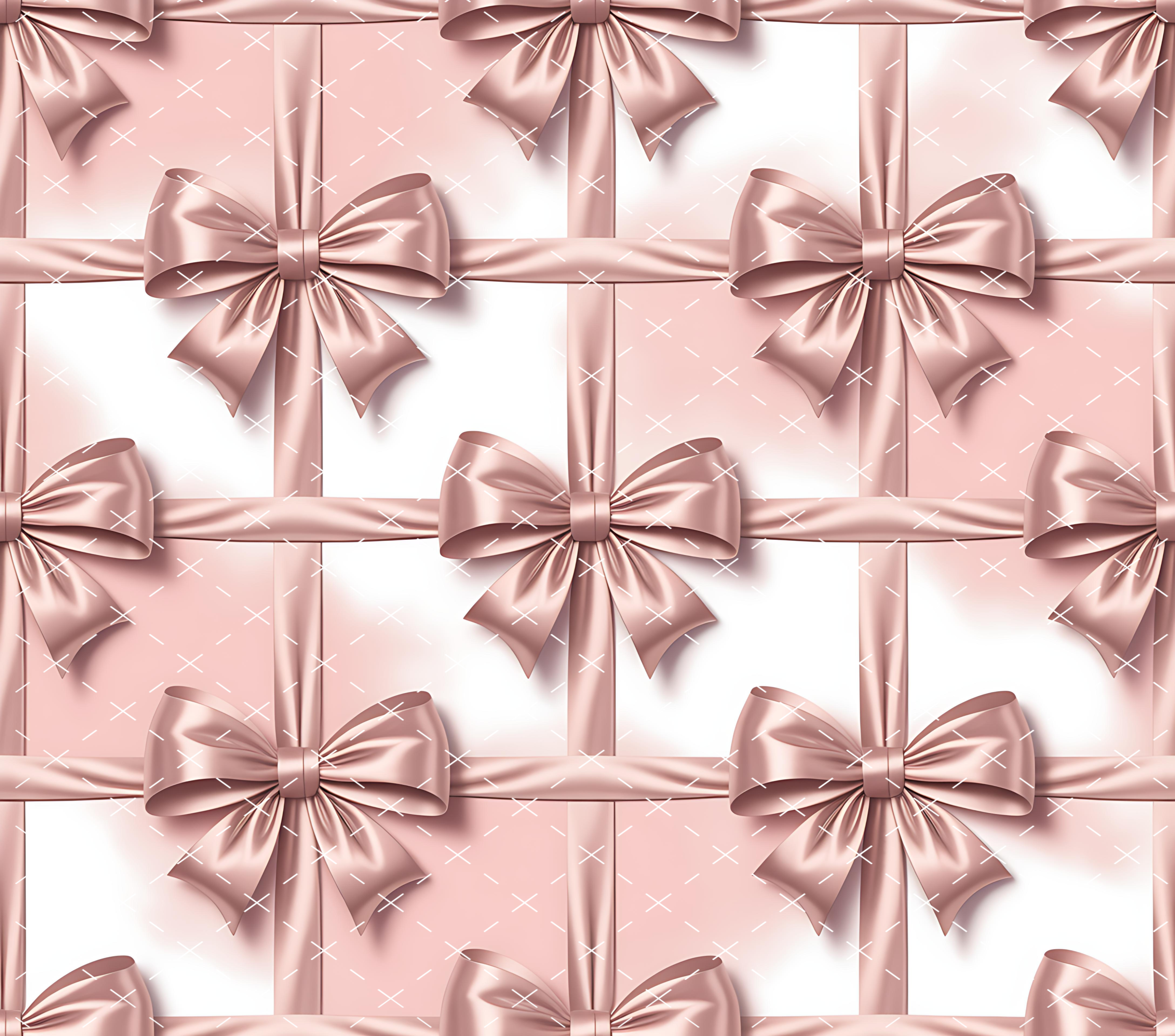 Pink Satin Bow Tumbler Wrap: Elegant Gift Ribbon Pattern Design tumbler wrap 20oz PNG