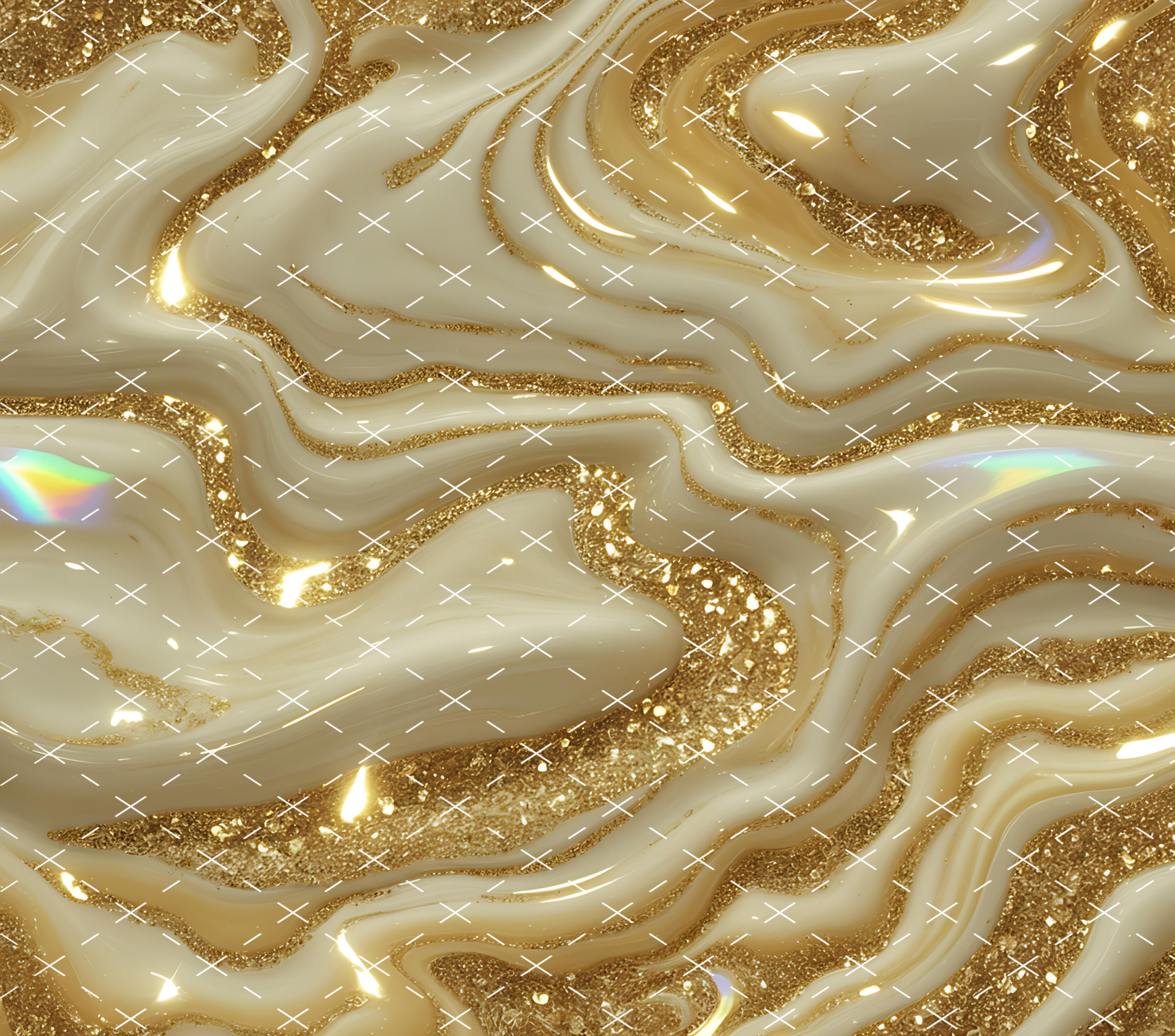 Gold Marble Luxe: Shimmer Gloss Aesthetic tumbler wrap 20oz PNG