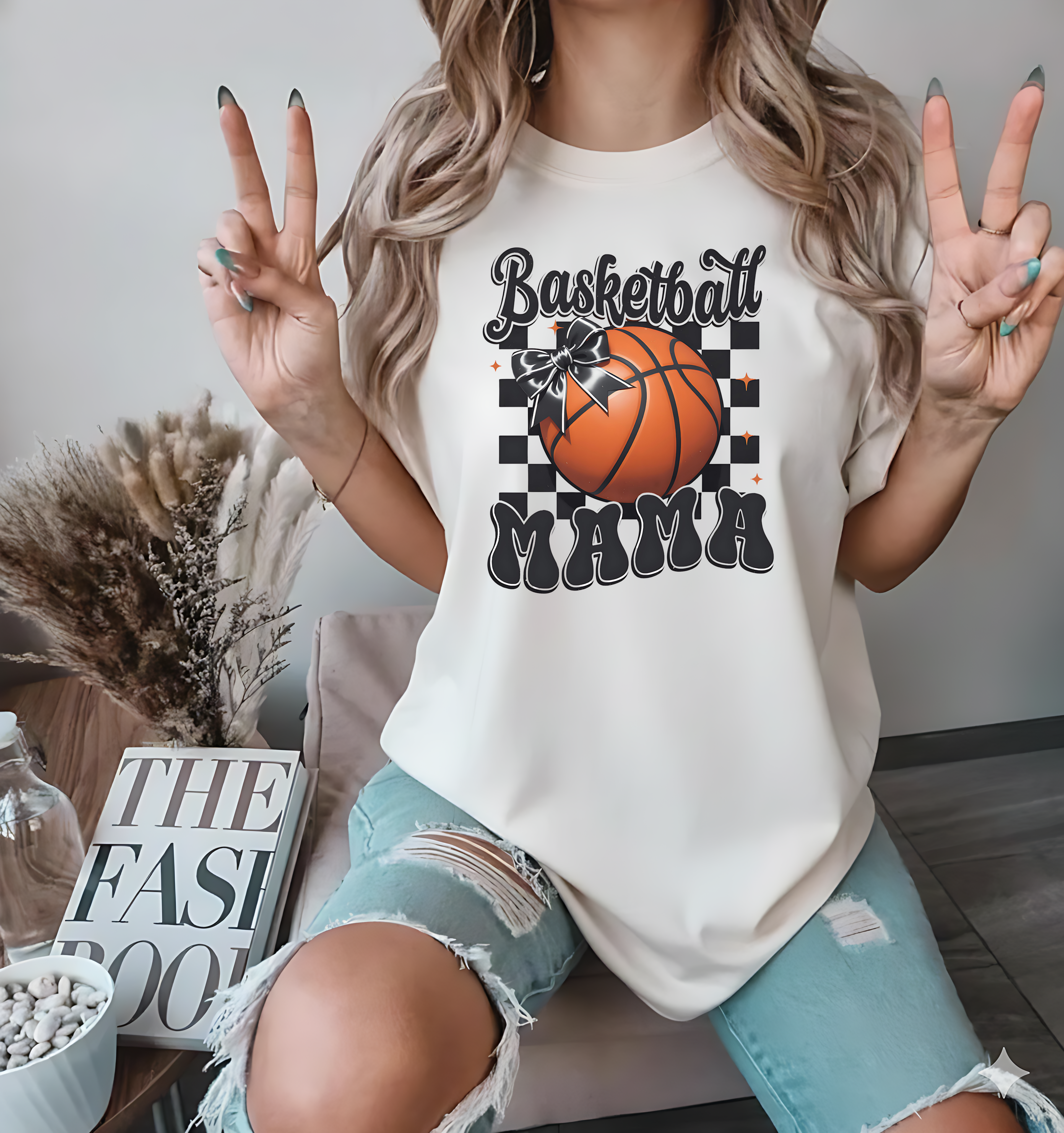 Basketball Mama: Retro Checkered Sports Mom Design T shirt, shirt PNG Digital Download