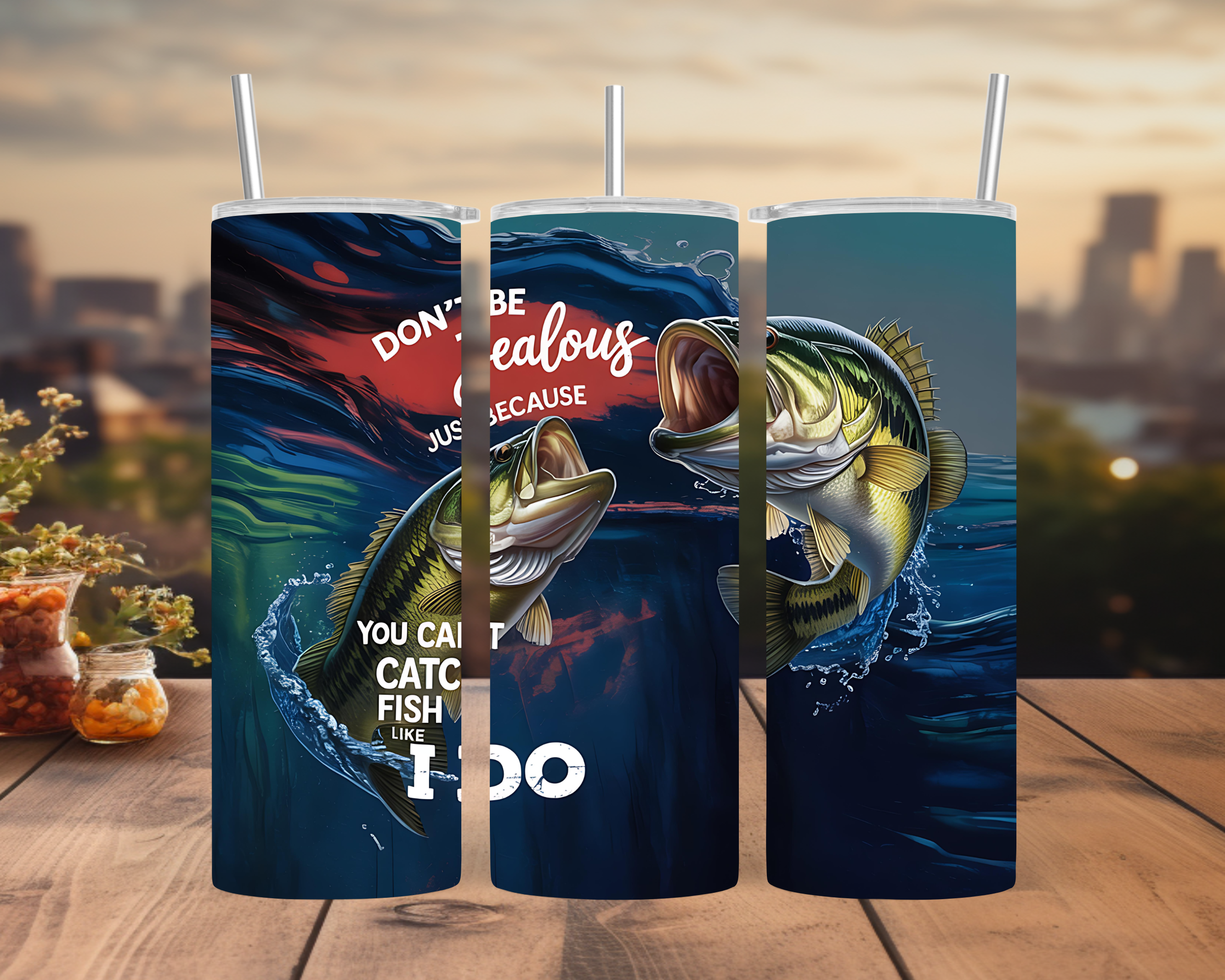 Fishing Humor Tumbler Wrap: Funny Bass Fish Quote Design 20oz PNG (Digital Download)