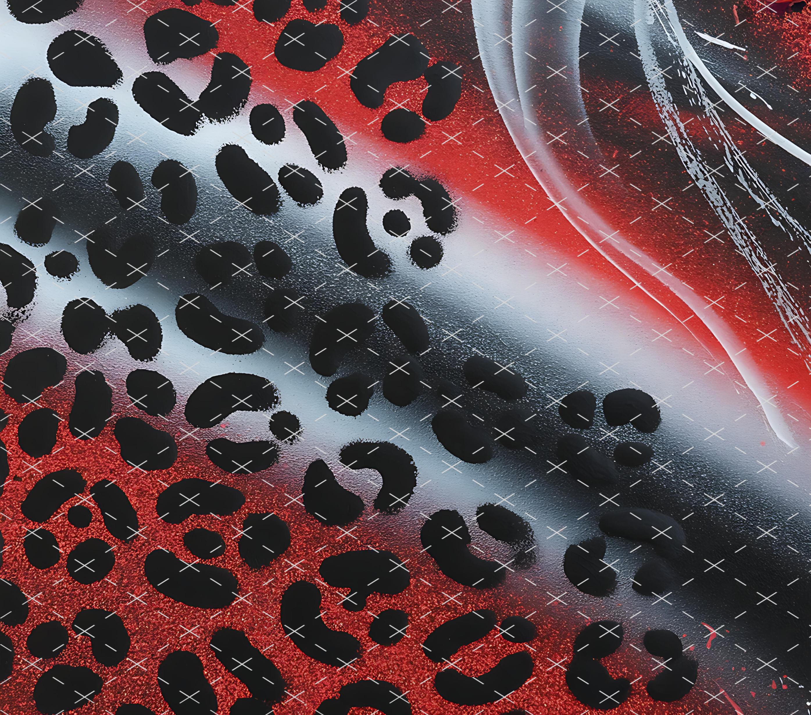 Red Black Leopard Print: Bold Glam Style tumbler wrap 20oz PNG