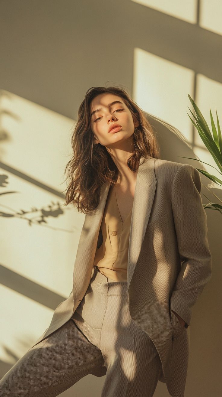 Beige Tailored Suit