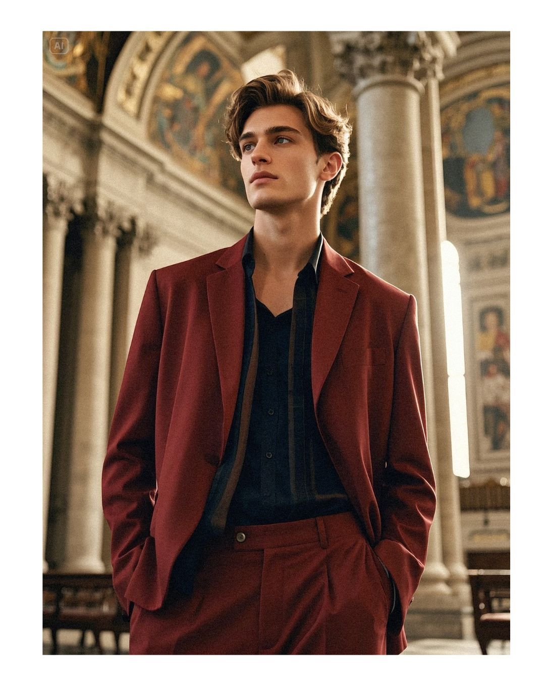 Elegant Burgundy Suit
