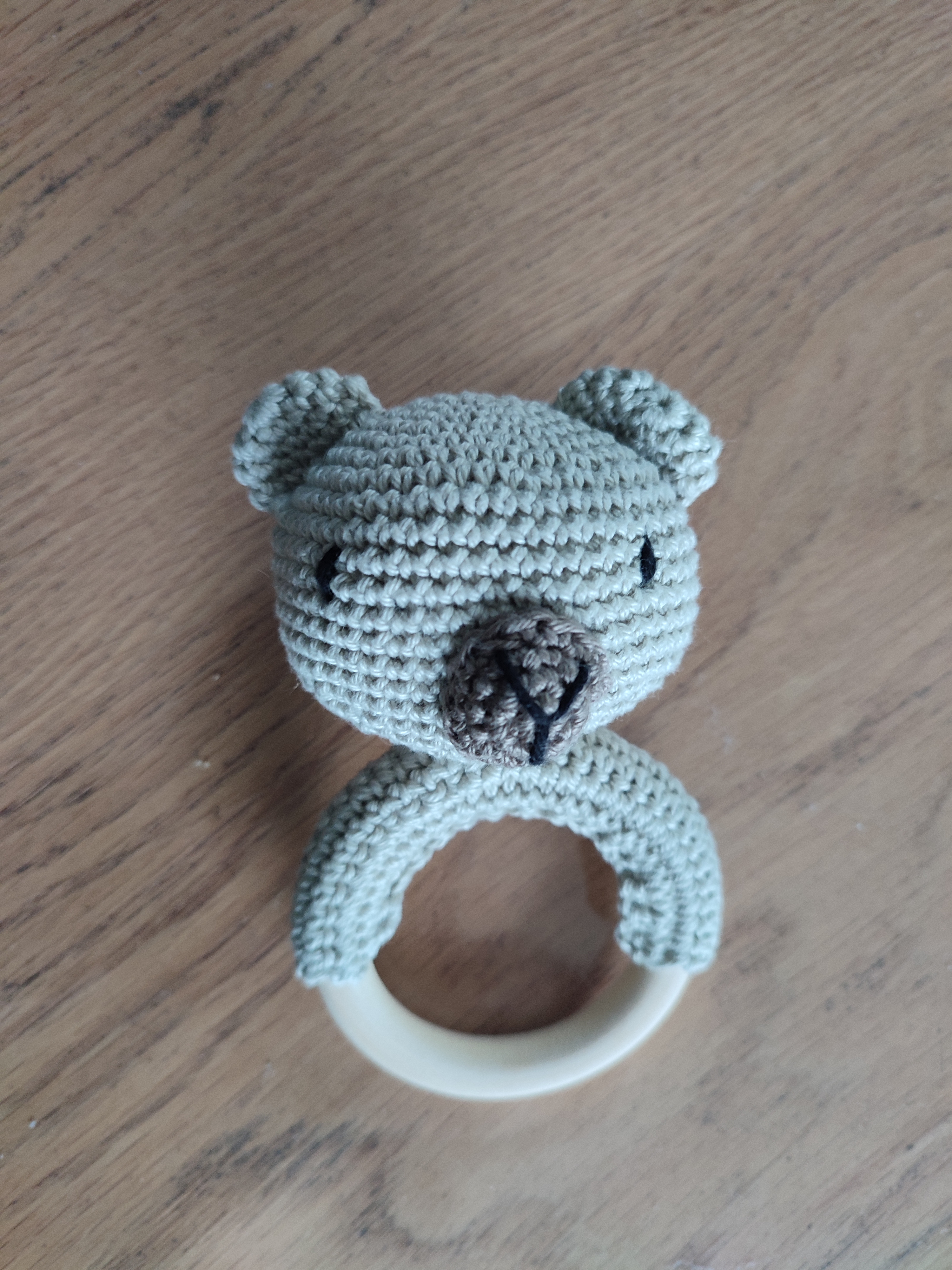 Anneau de dentition ours au crochet