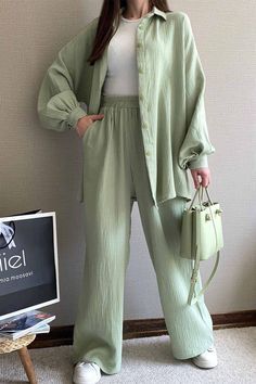Light Green Casual Set