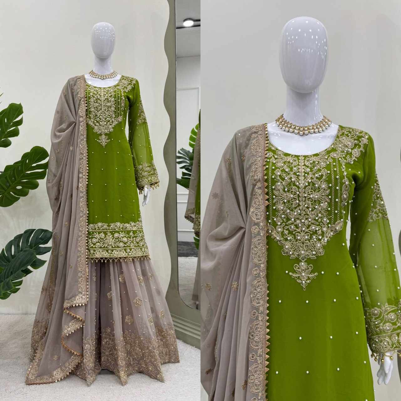 Embroidered Green Pakistani Dress