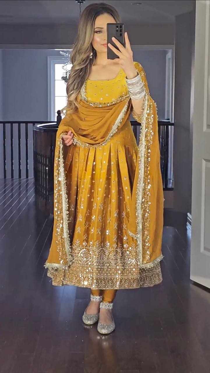 Traditional Yellow Embroidered Lehenga