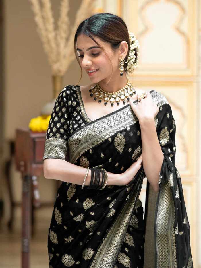Black Designer Saree